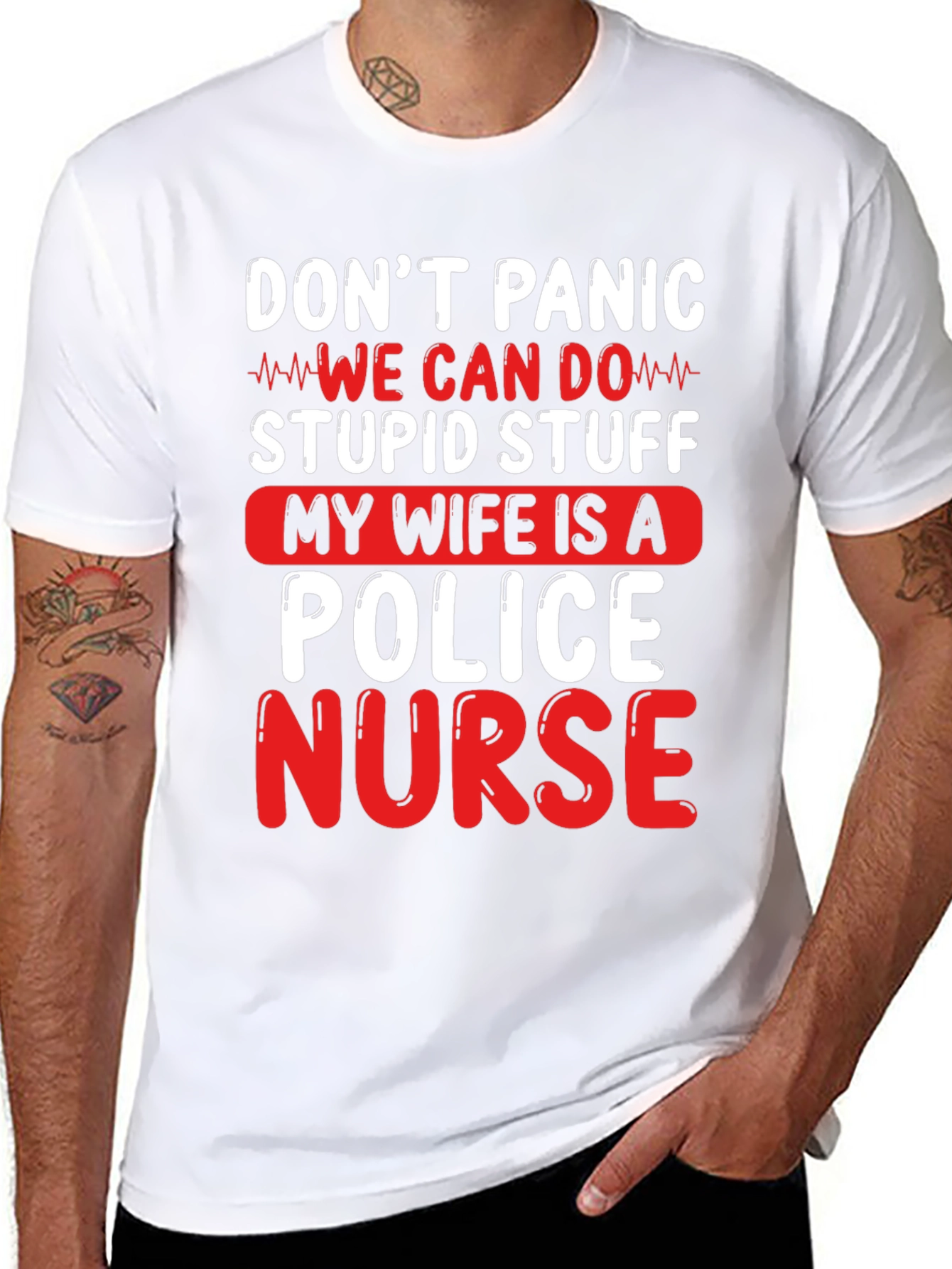 Funny Wife Is A Police Nurse T-Shirt
