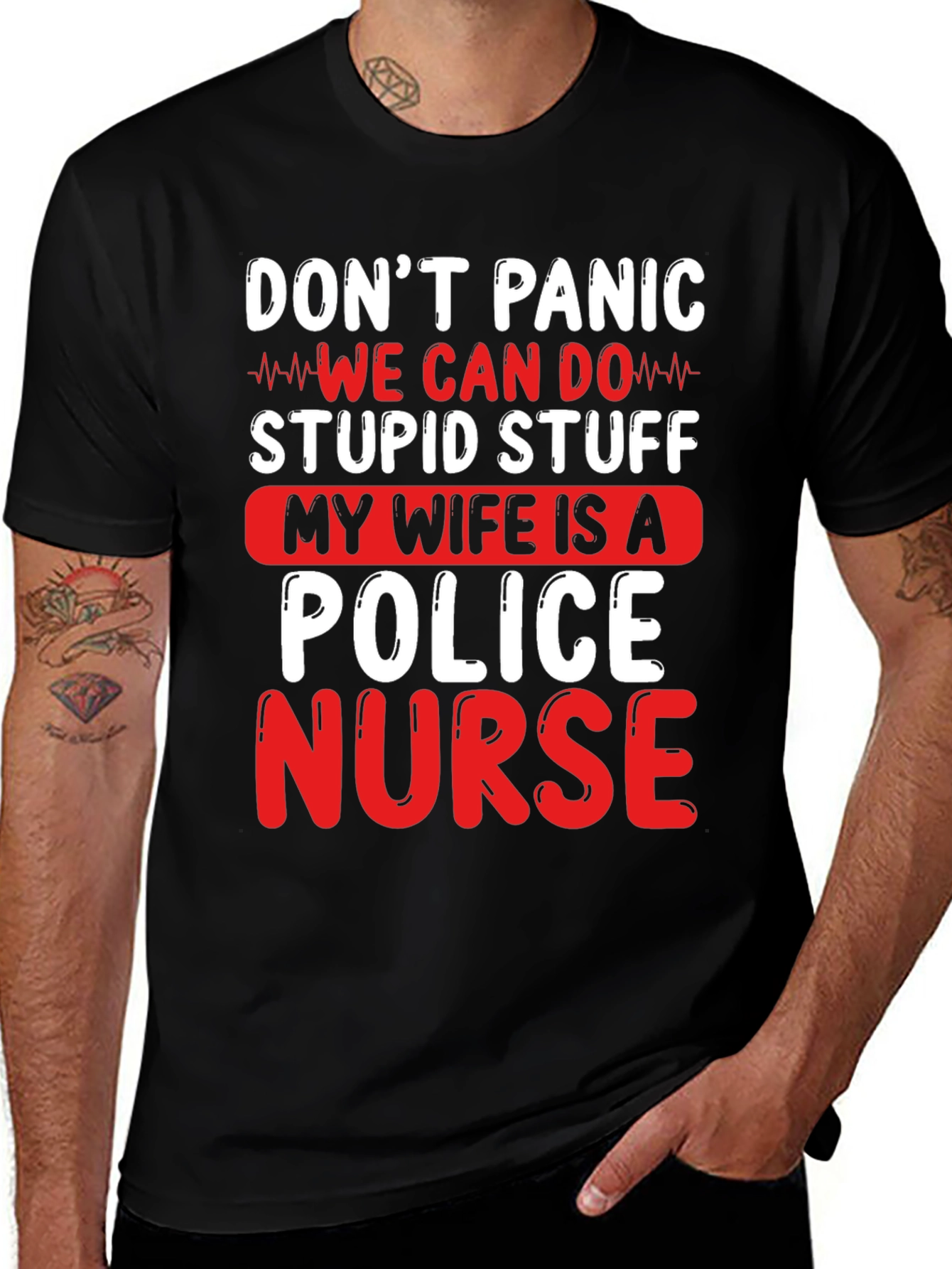 Funny Wife Is A Police Nurse T-Shirt
