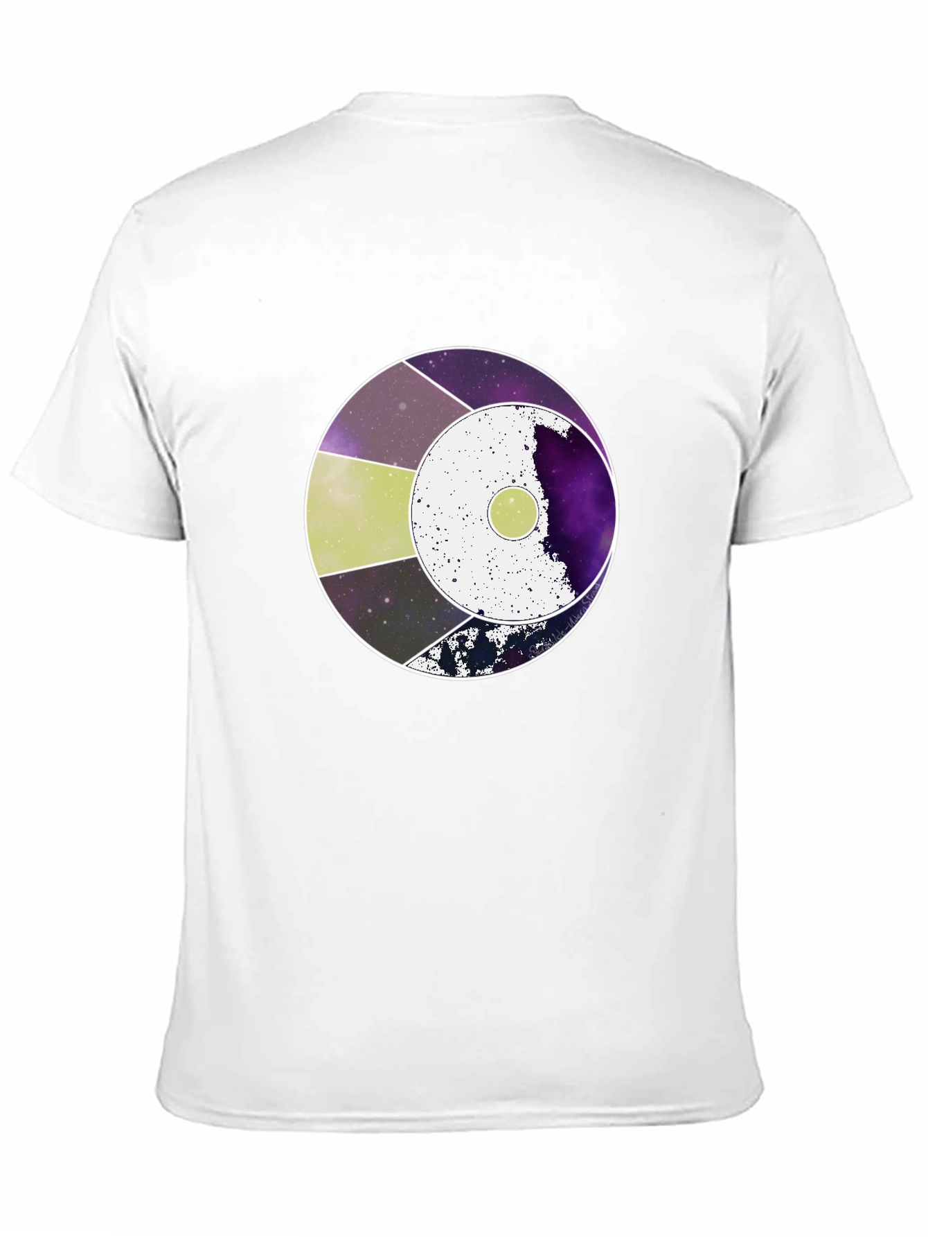 Abstract Circle Graphic Tee - Black Cotton Casual Wear