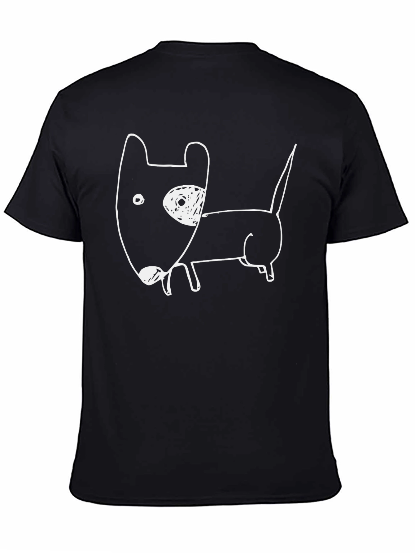 Dog Sketch Graphic Tee - Casual Cotton Shirt
