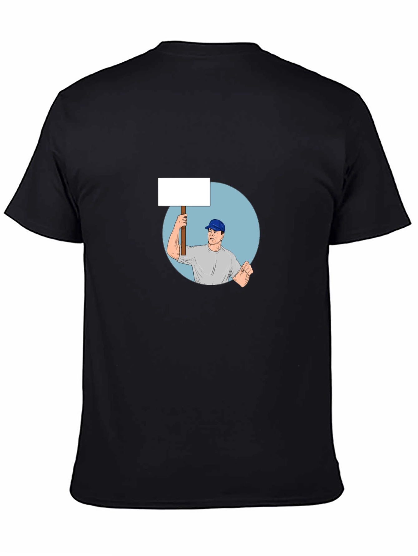 Black T-Shirt with Protest Graphic