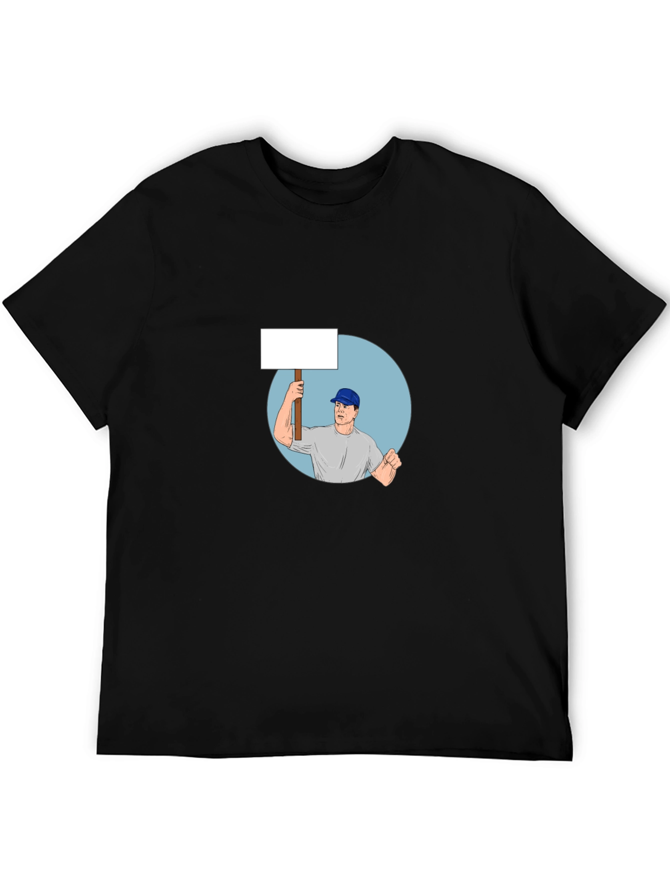 Black T-Shirt with Protest Graphic