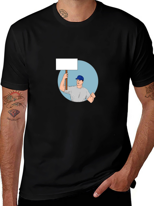 Black T-Shirt with Protest Graphic