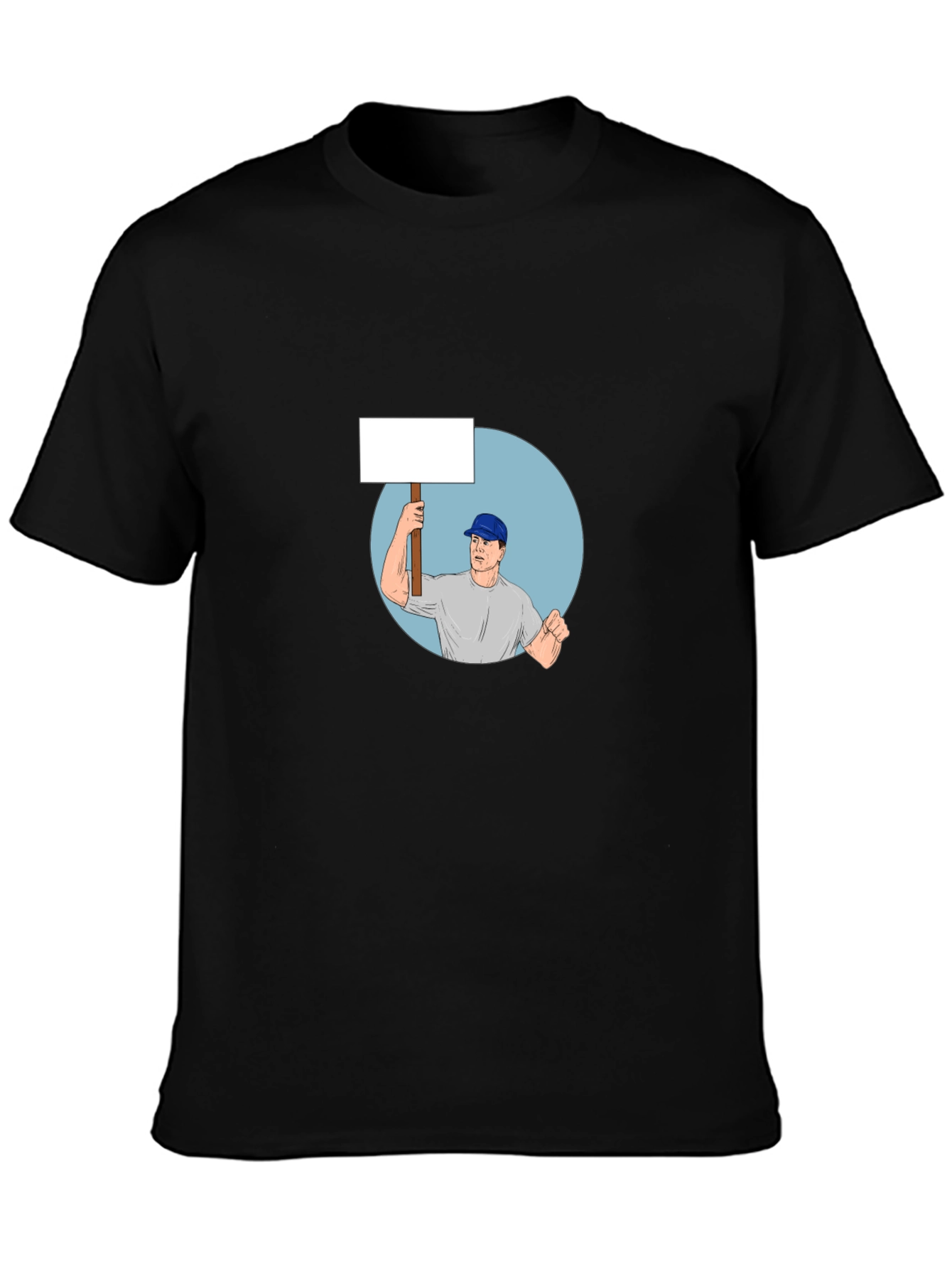 Black T-Shirt with Protest Graphic