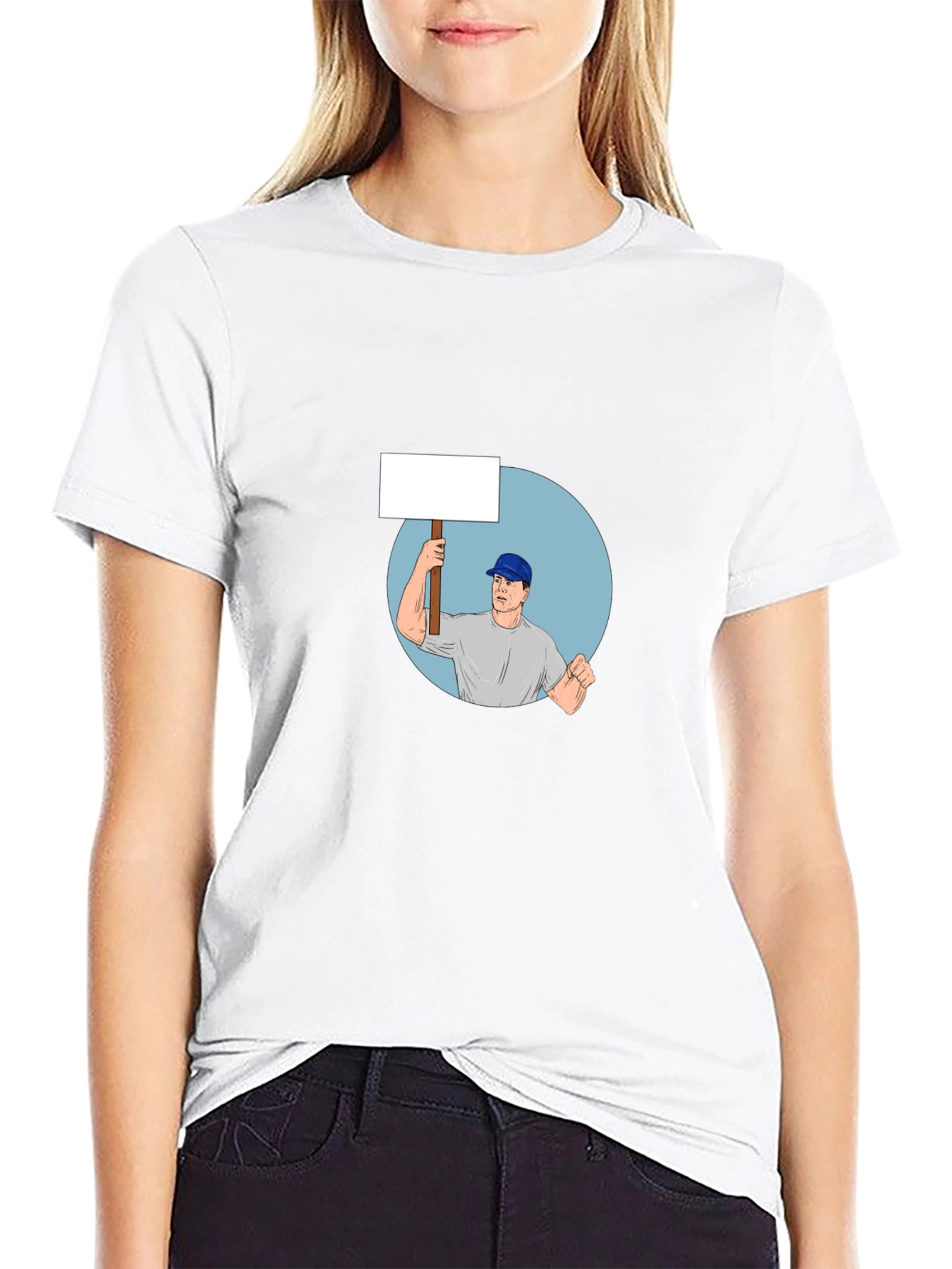 Black T-Shirt with Protest Graphic