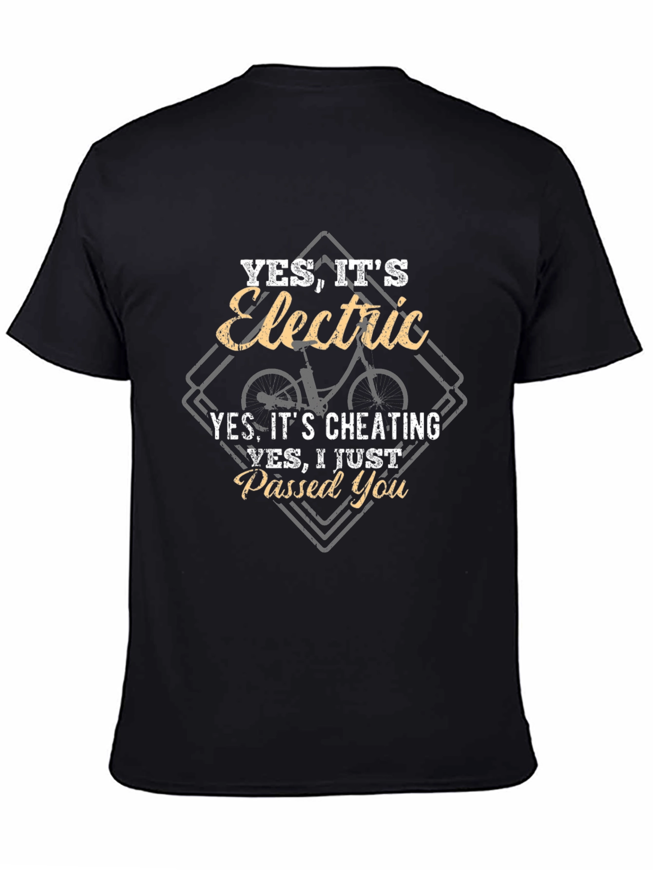 Electric Bike Humor T-Shirt - Yes Its Cheating