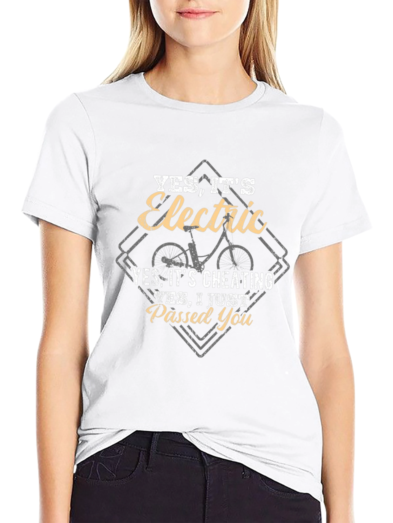 Electric Bike Humor T-Shirt - Yes Its Cheating