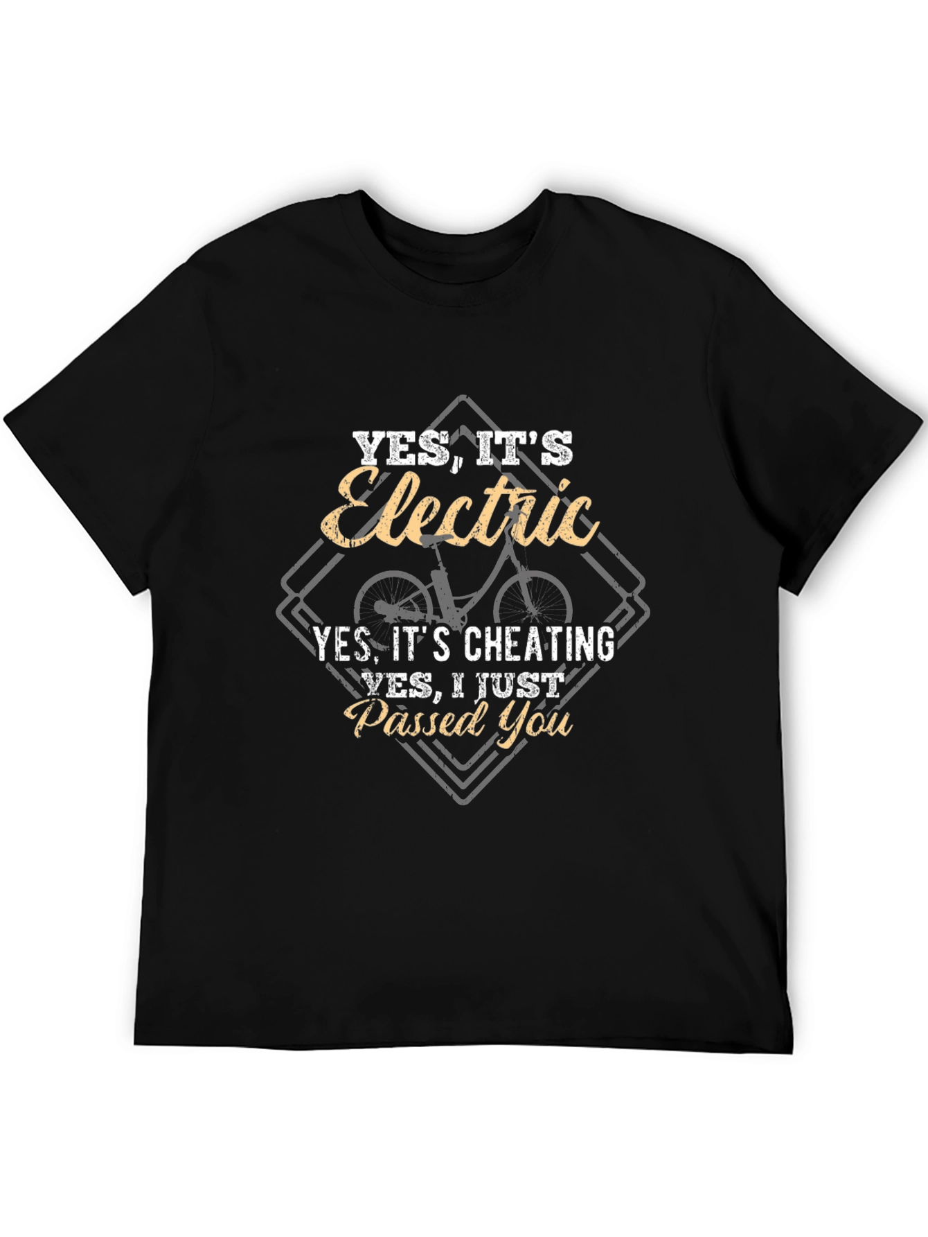 Electric Bike Humor T-Shirt - Yes Its Cheating