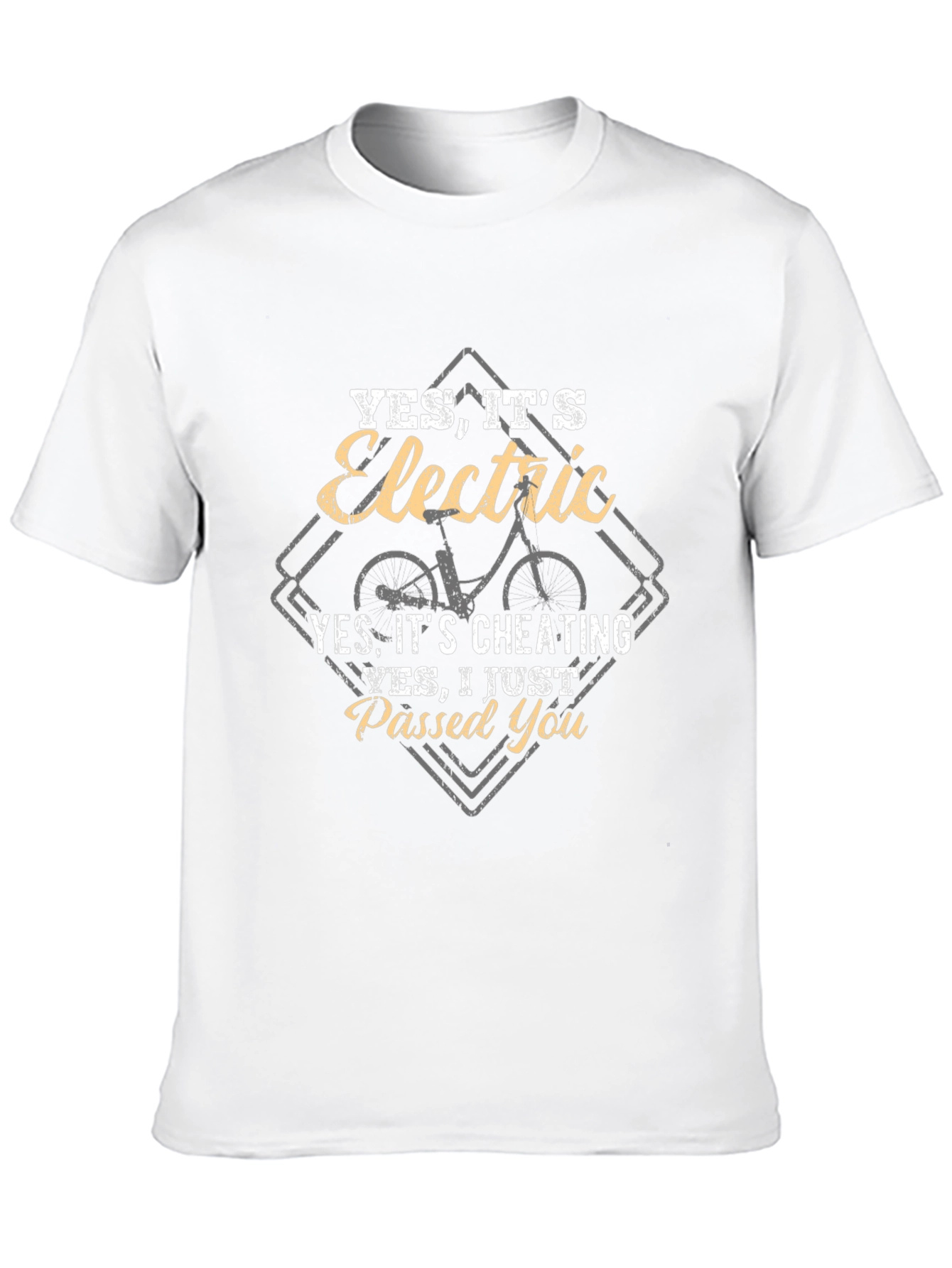 Electric Bike Humor T-Shirt - Yes Its Cheating