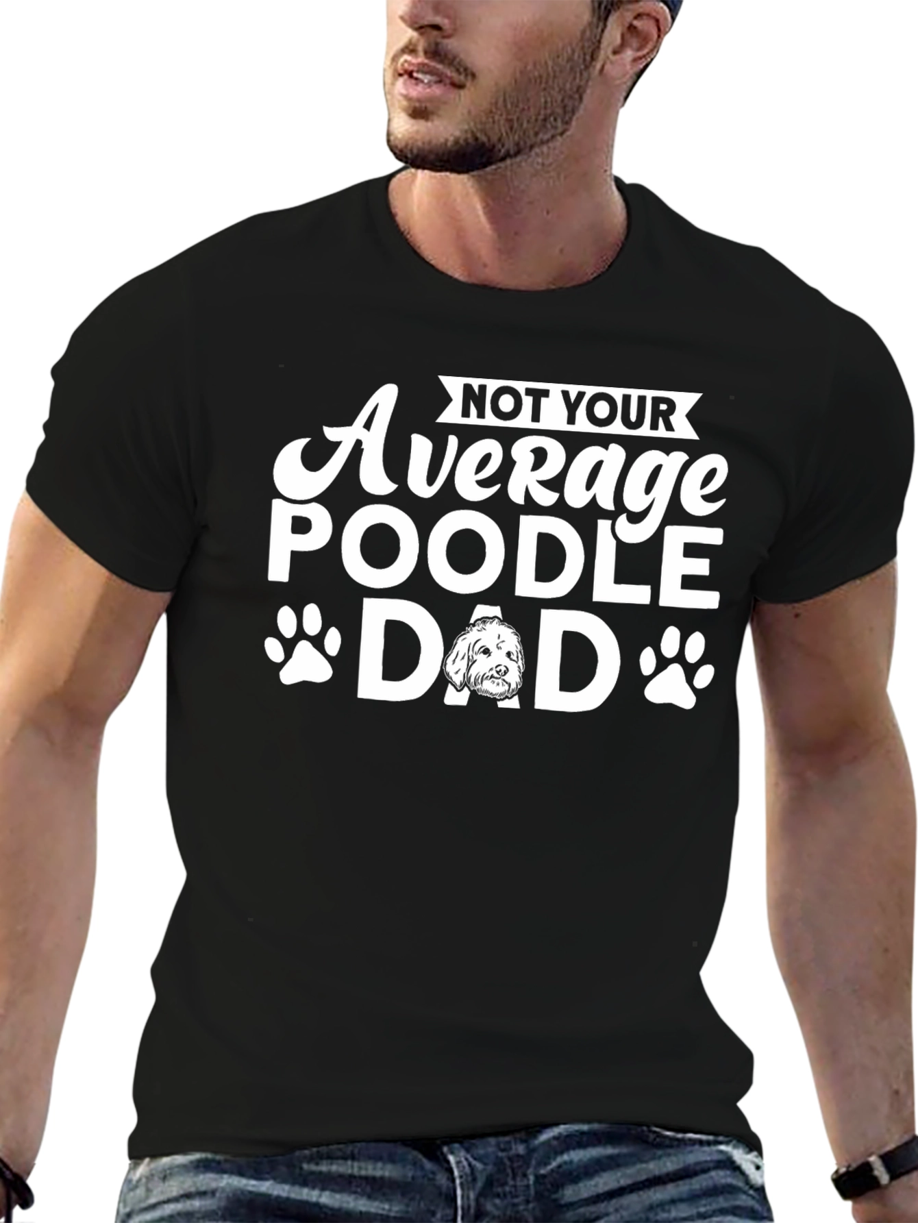 Poodle Dad Graphic T-Shirt - Novelty Dog Lover Tee