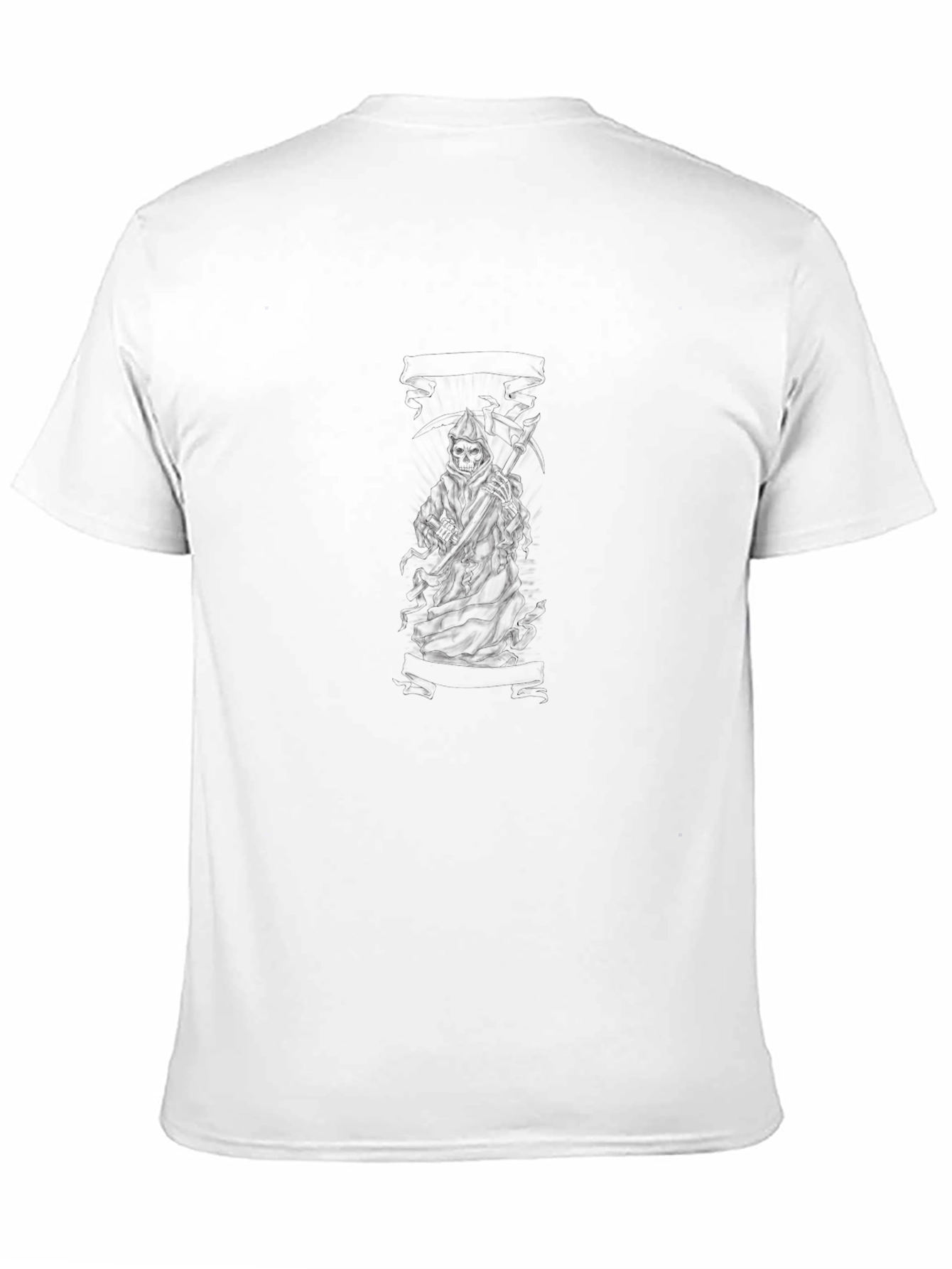 Grim Reaper Black Graphic Tee - Mens Casual Wear