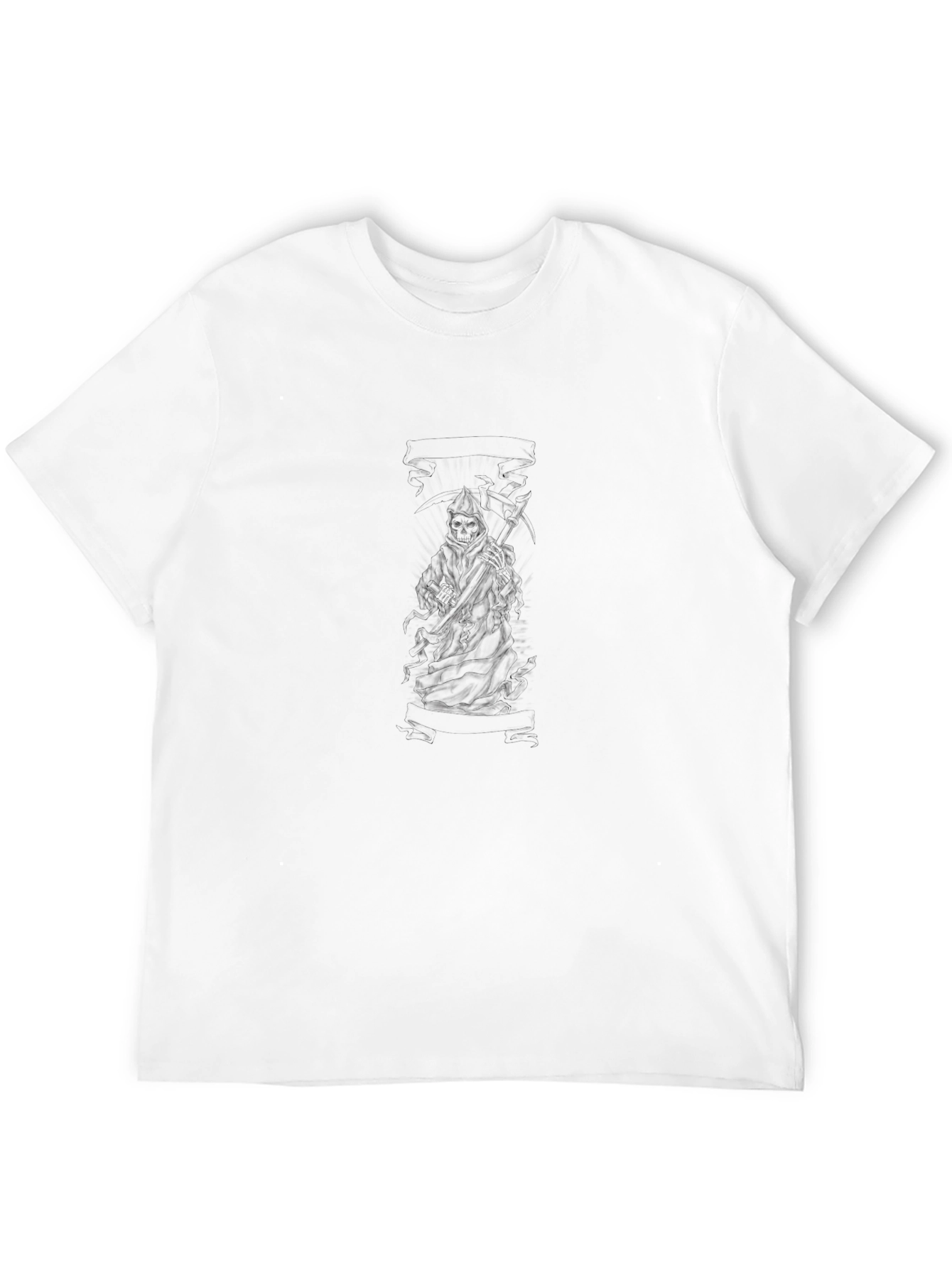 Grim Reaper Black Graphic Tee - Mens Casual Wear
