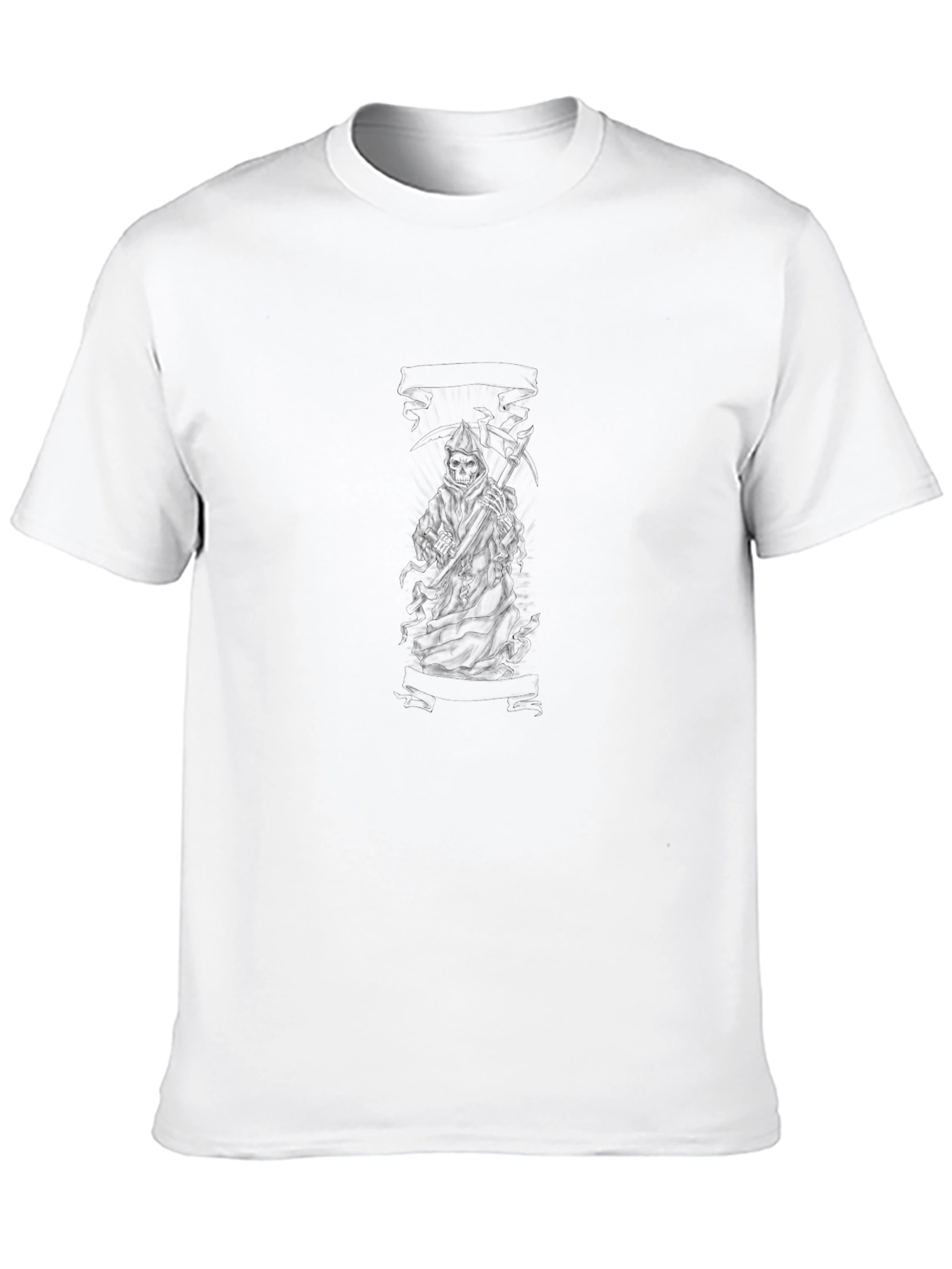 Grim Reaper Black Graphic Tee - Mens Casual Wear
