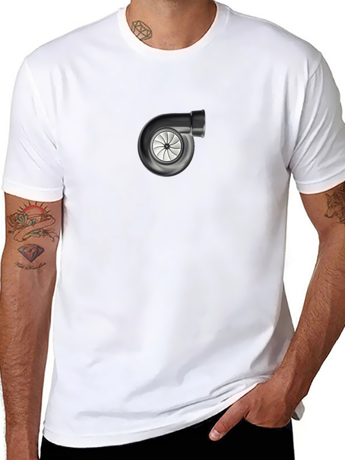 Turbocharged Style: Black Graphic Tee