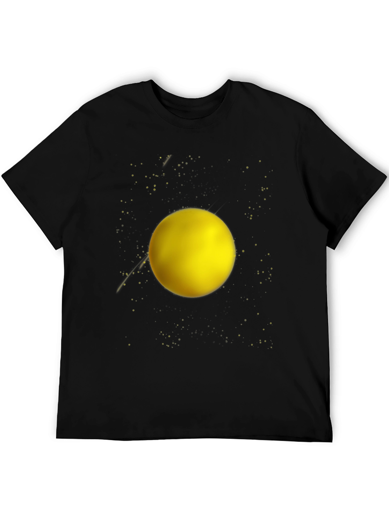 Cosmic Yellow Sphere Graphic Tee - Black