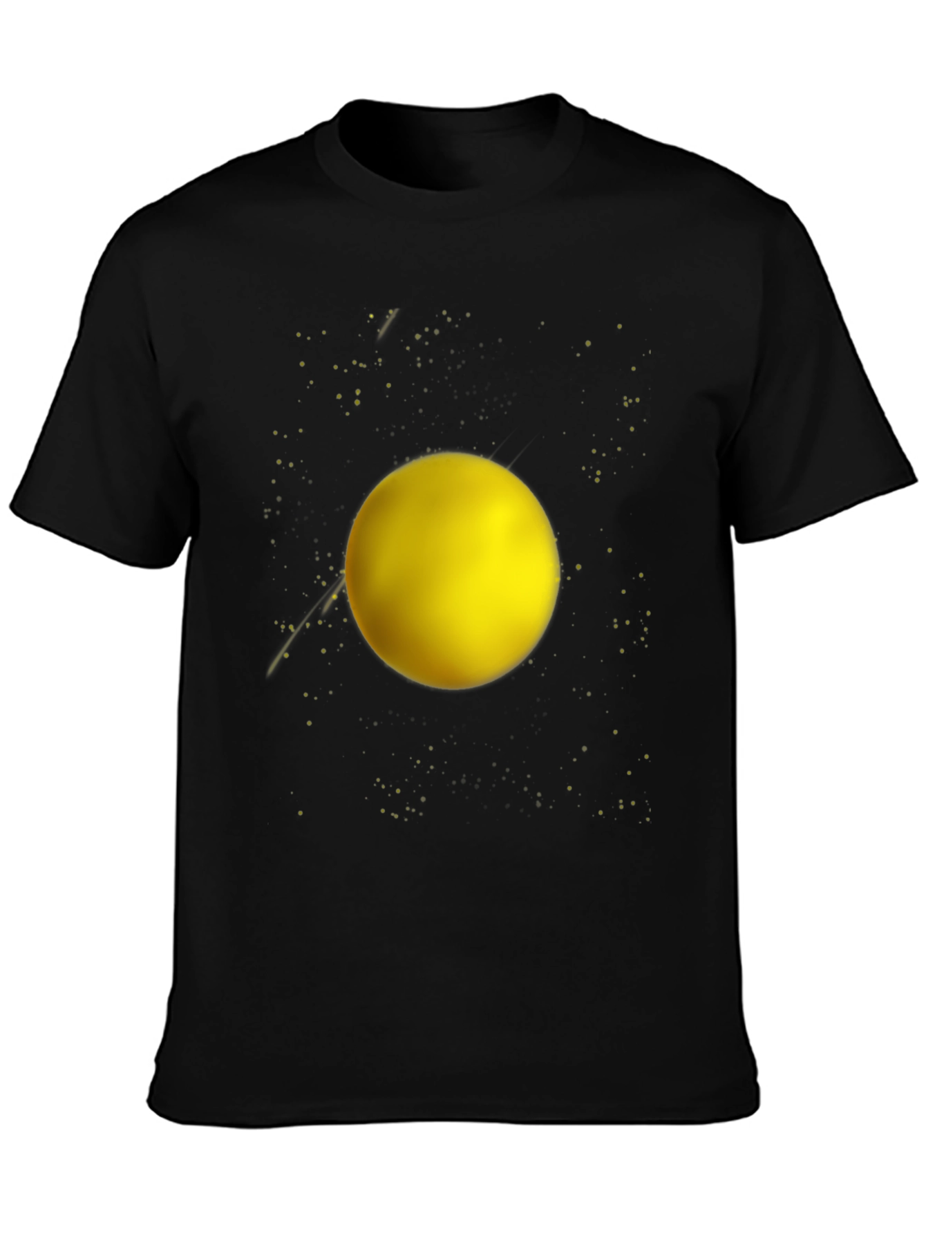 Cosmic Yellow Sphere Graphic Tee - Black