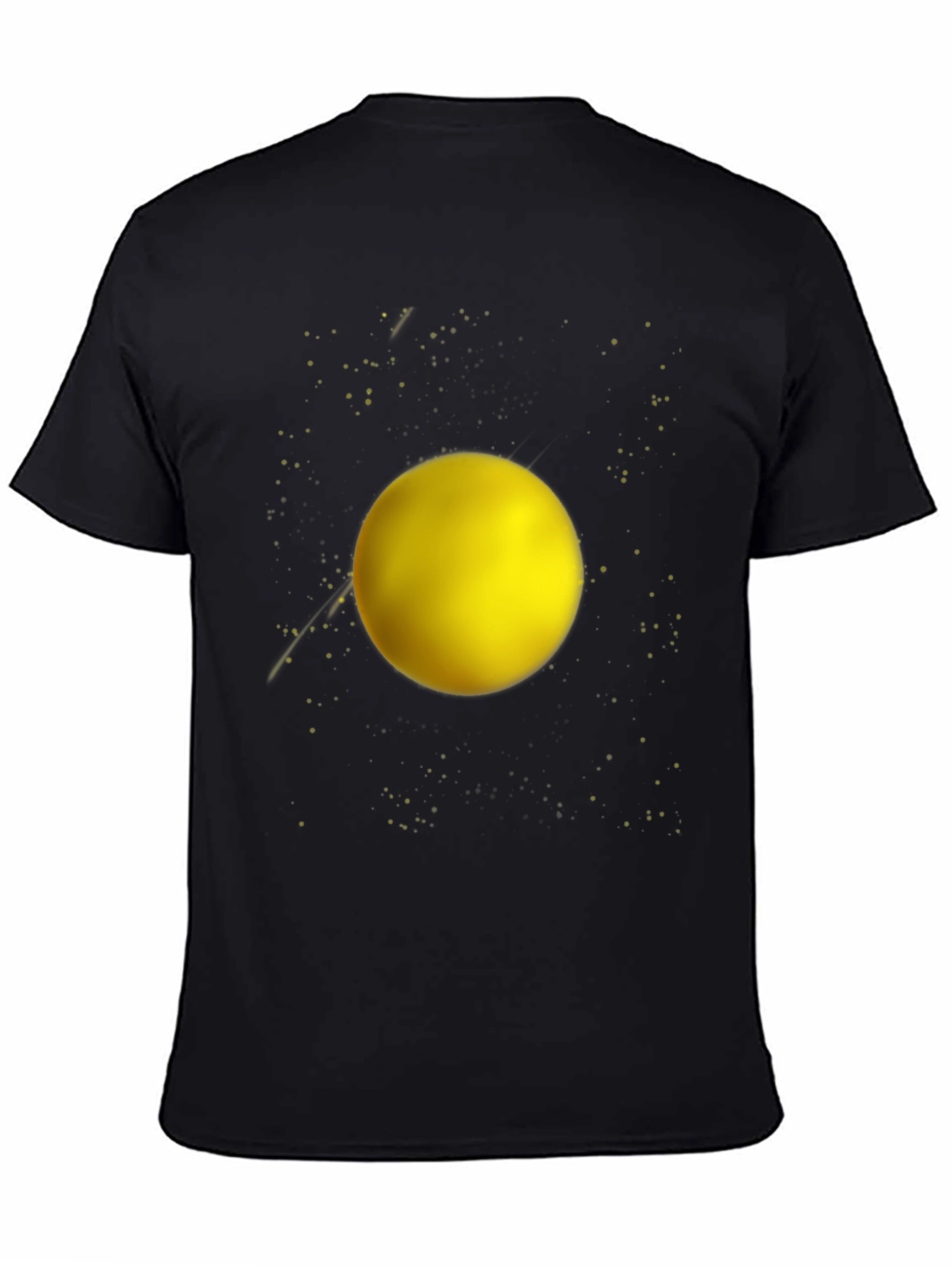 Cosmic Yellow Sphere Graphic Tee - Black