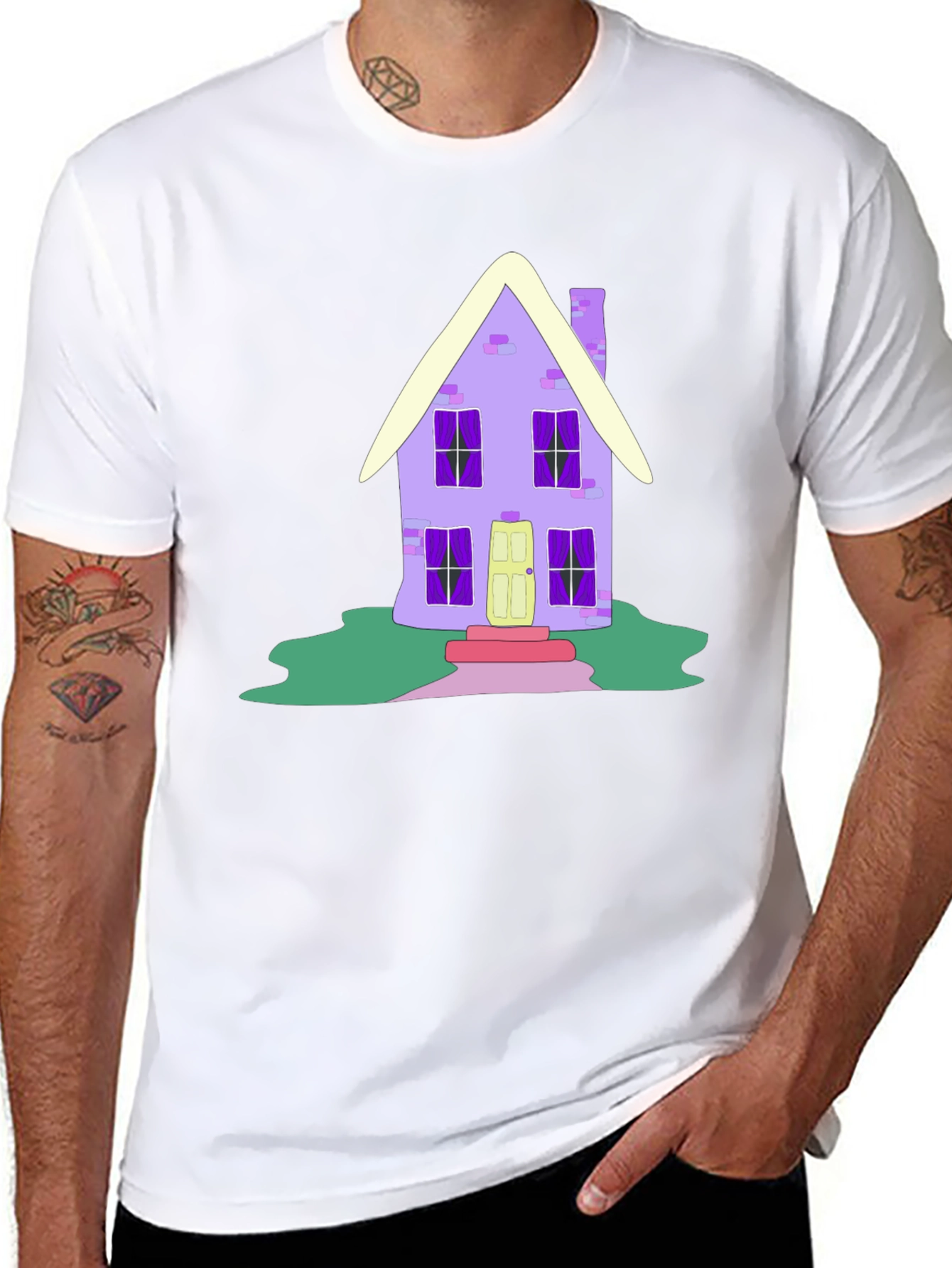 Whimsical House Graphic Tee - Unique Design