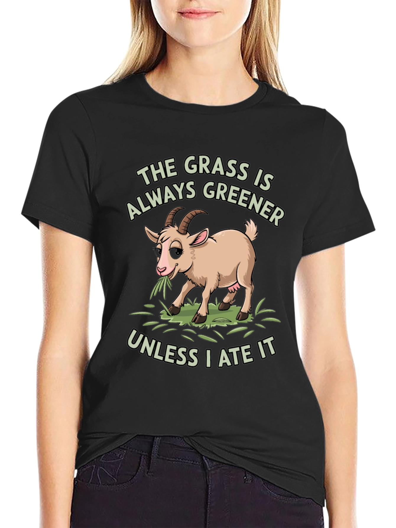 Funny Goat T-Shirt: The Grass Is Always Greener