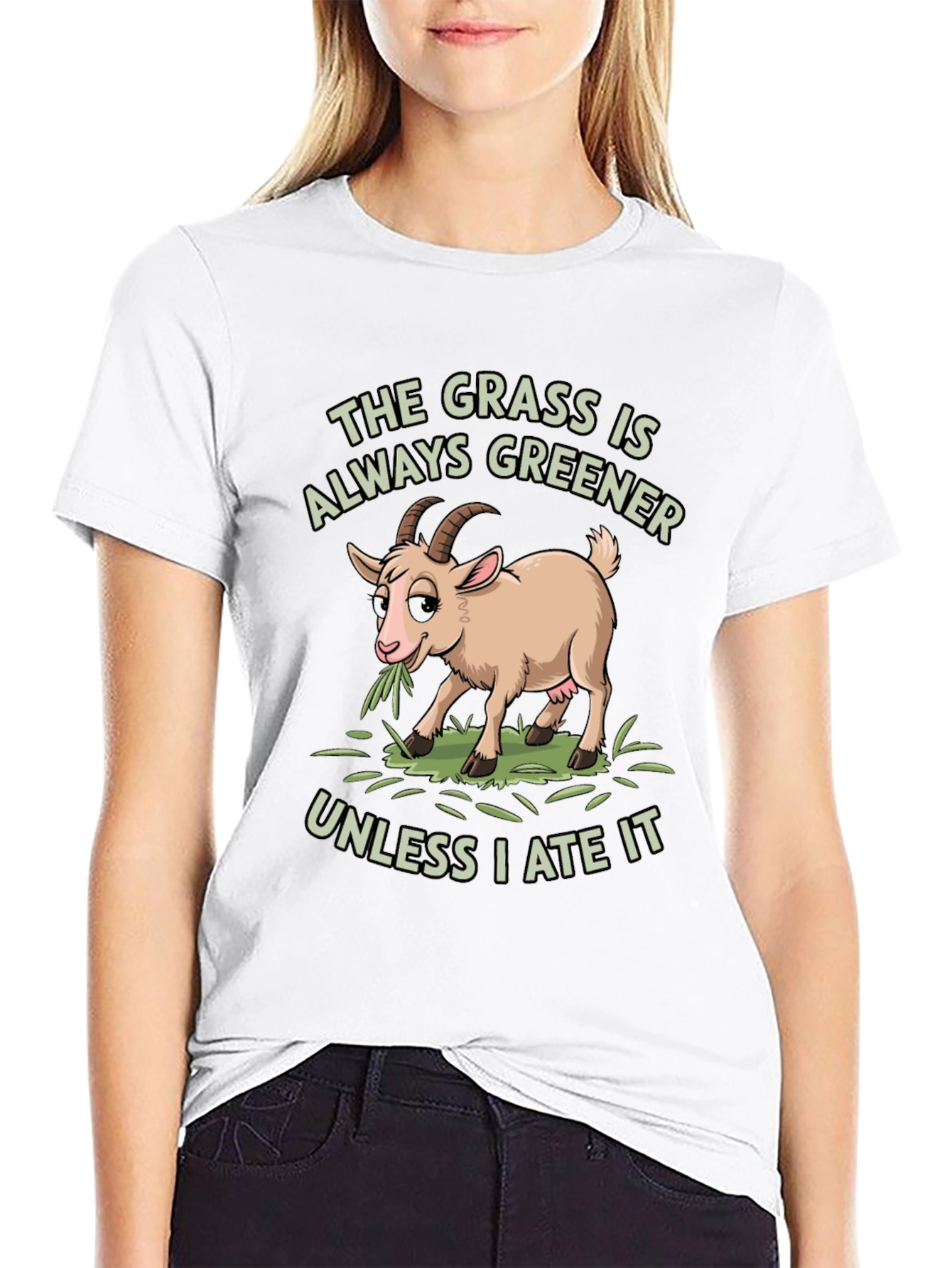 Funny Goat T-Shirt: The Grass Is Always Greener