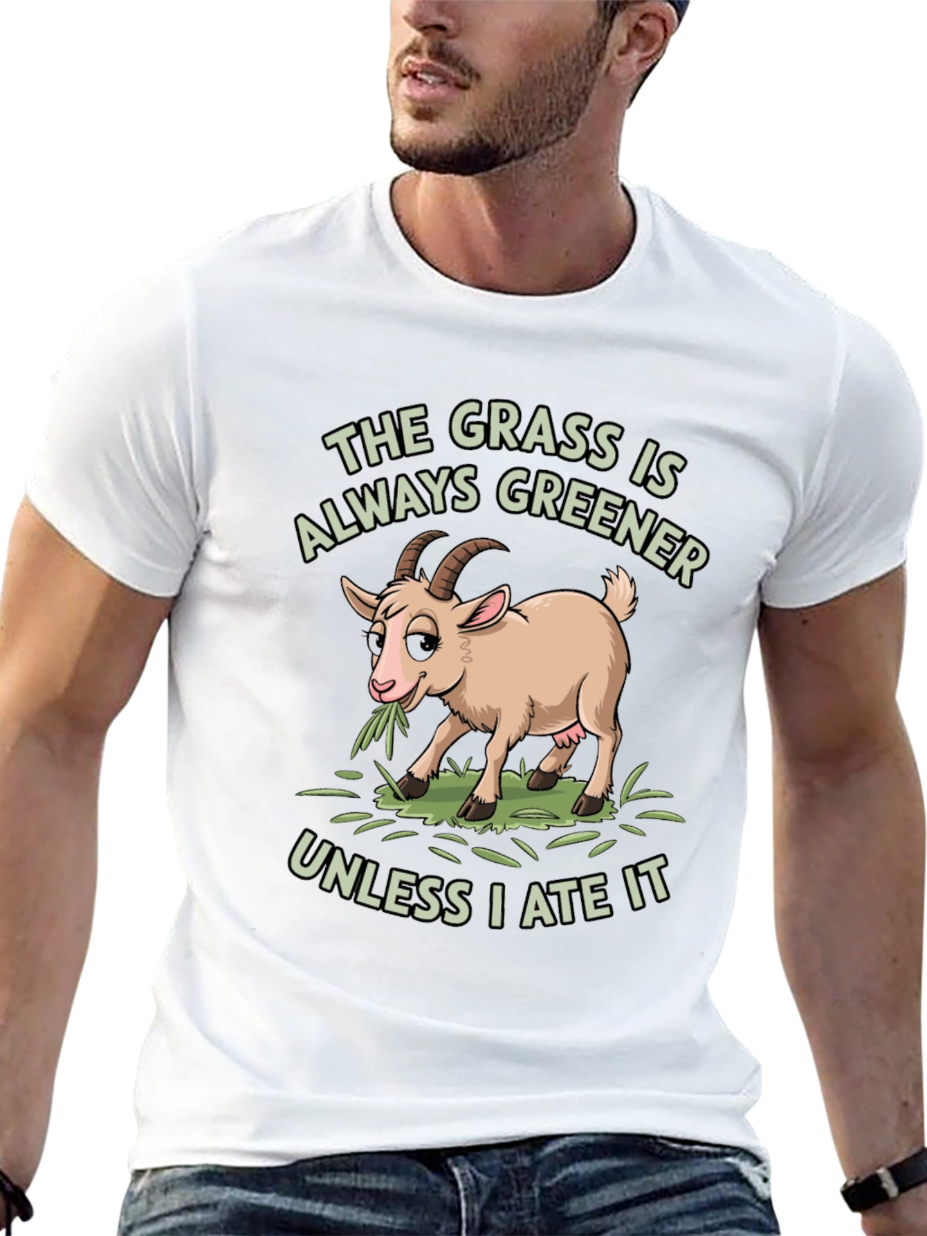 Funny Goat T-Shirt: The Grass Is Always Greener