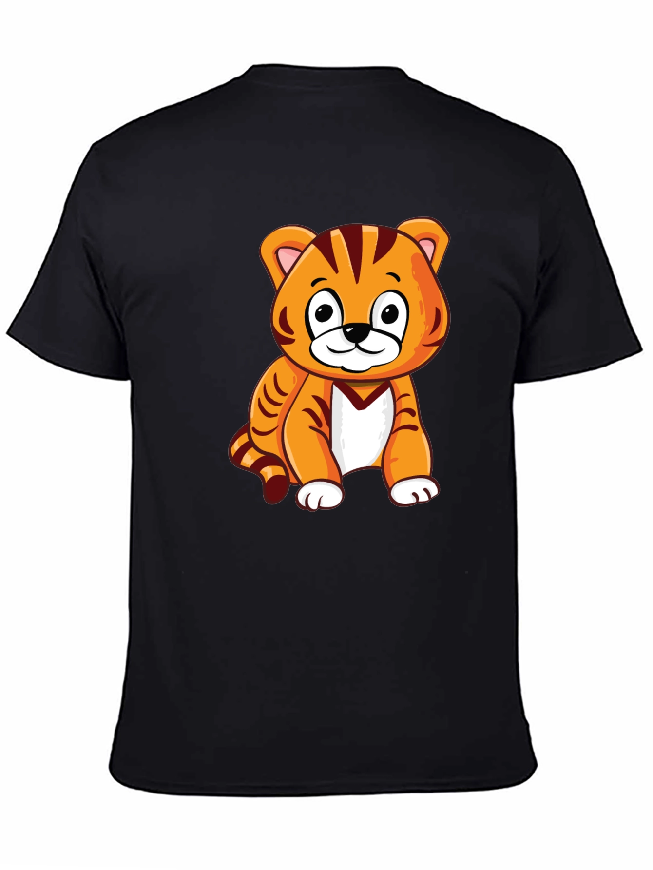 Cute Cartoon Tiger Graphic Print T-Shirt