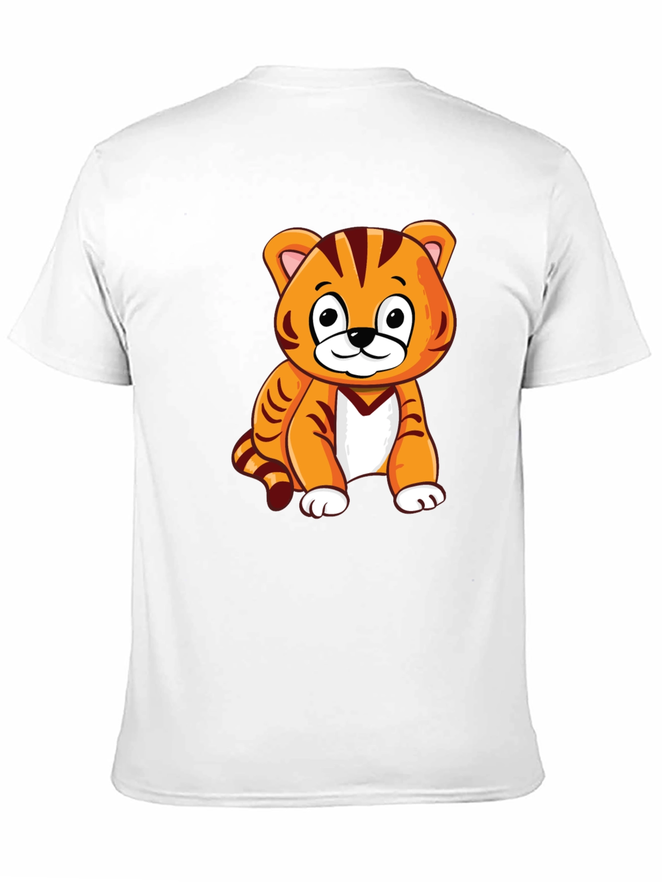 Cute Cartoon Tiger Graphic Print T-Shirt