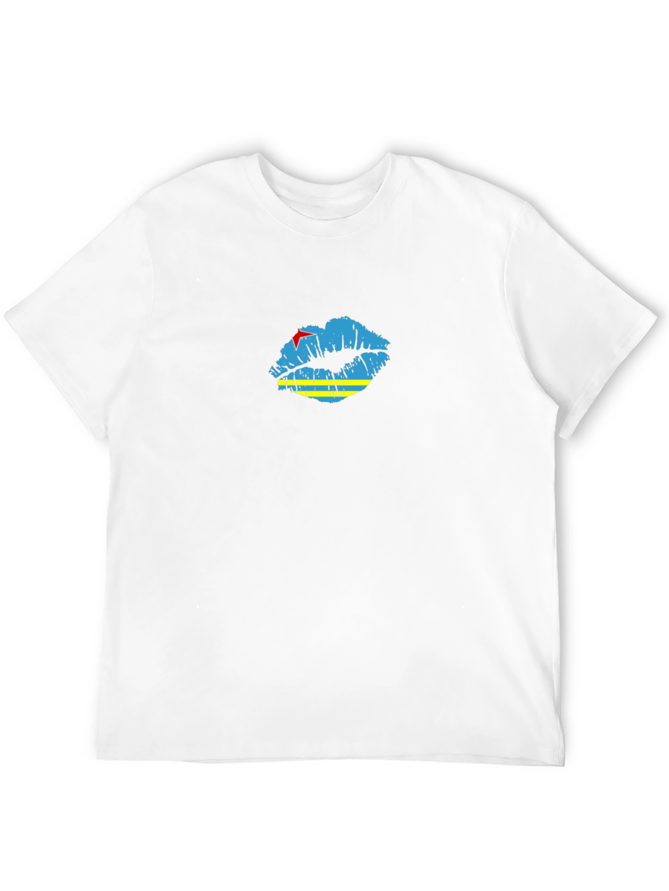 Aruba Flag Lips Black T-Shirt
