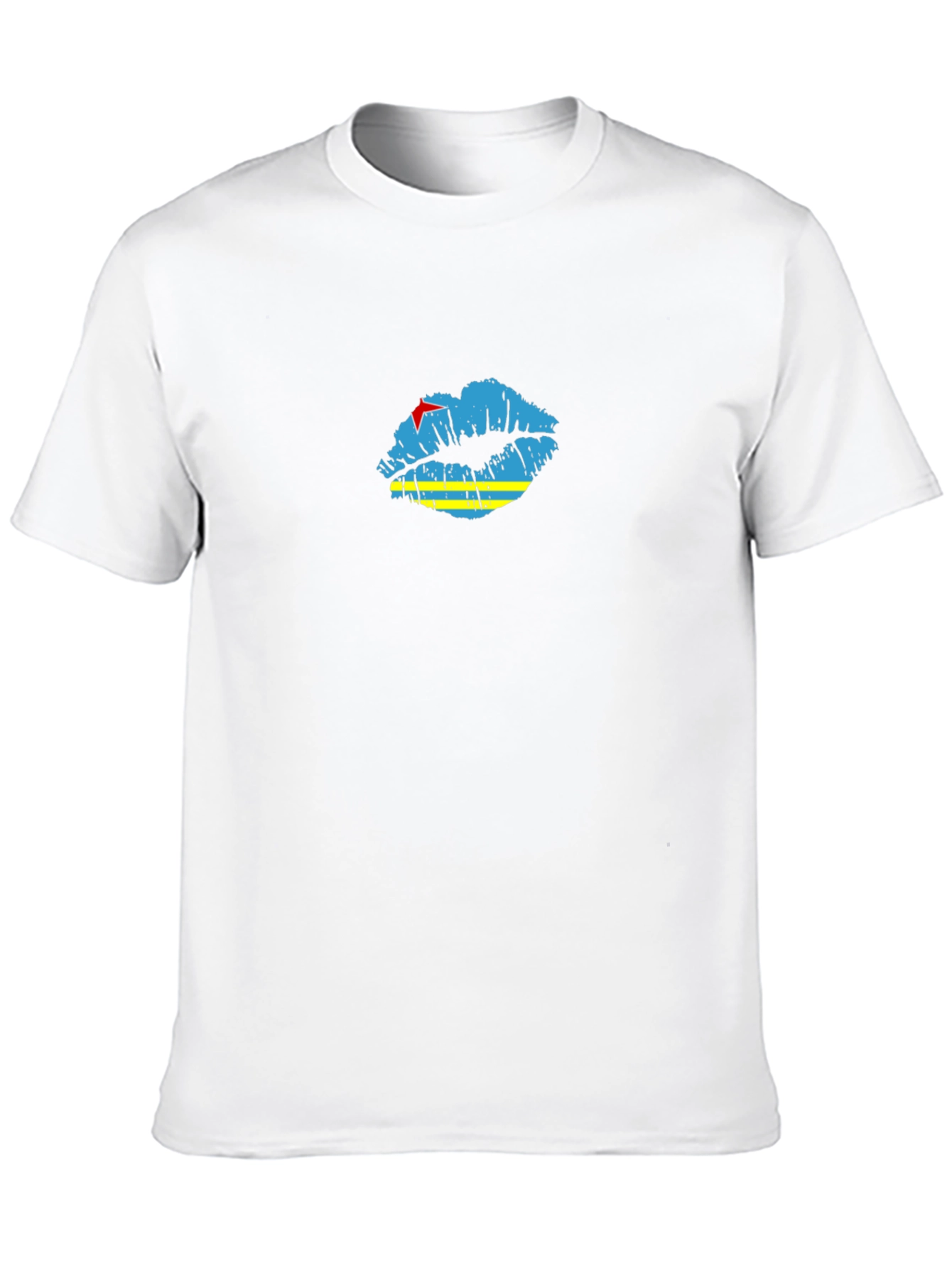 Aruba Flag Lips Black T-Shirt