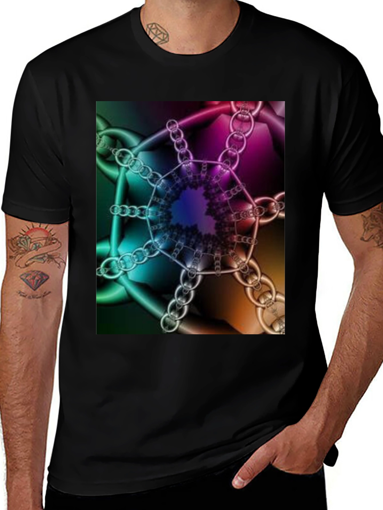 Abstract Chains T-Shirt - Unique Design