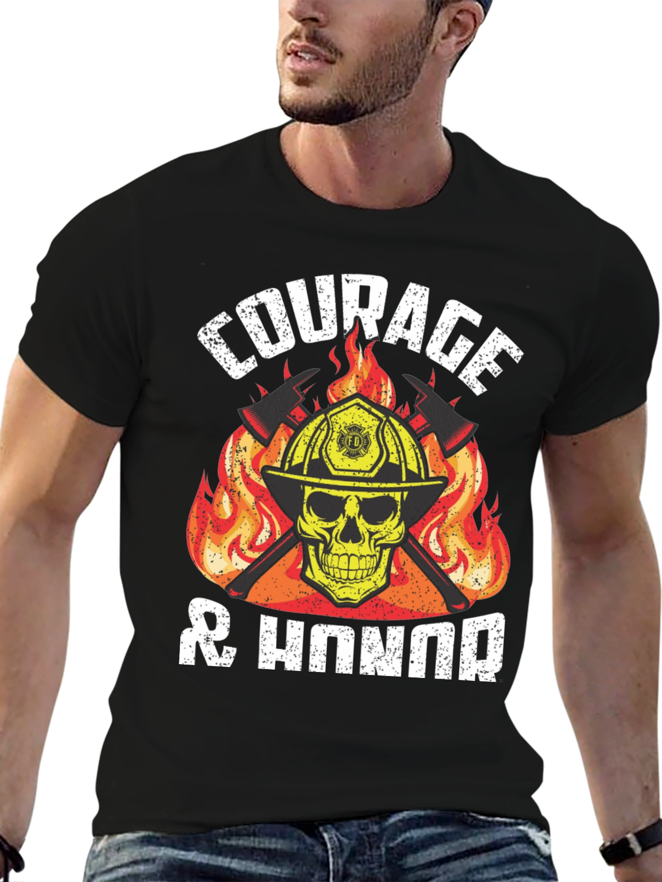 Courage & Honor Firefighter Graphic T-Shirt