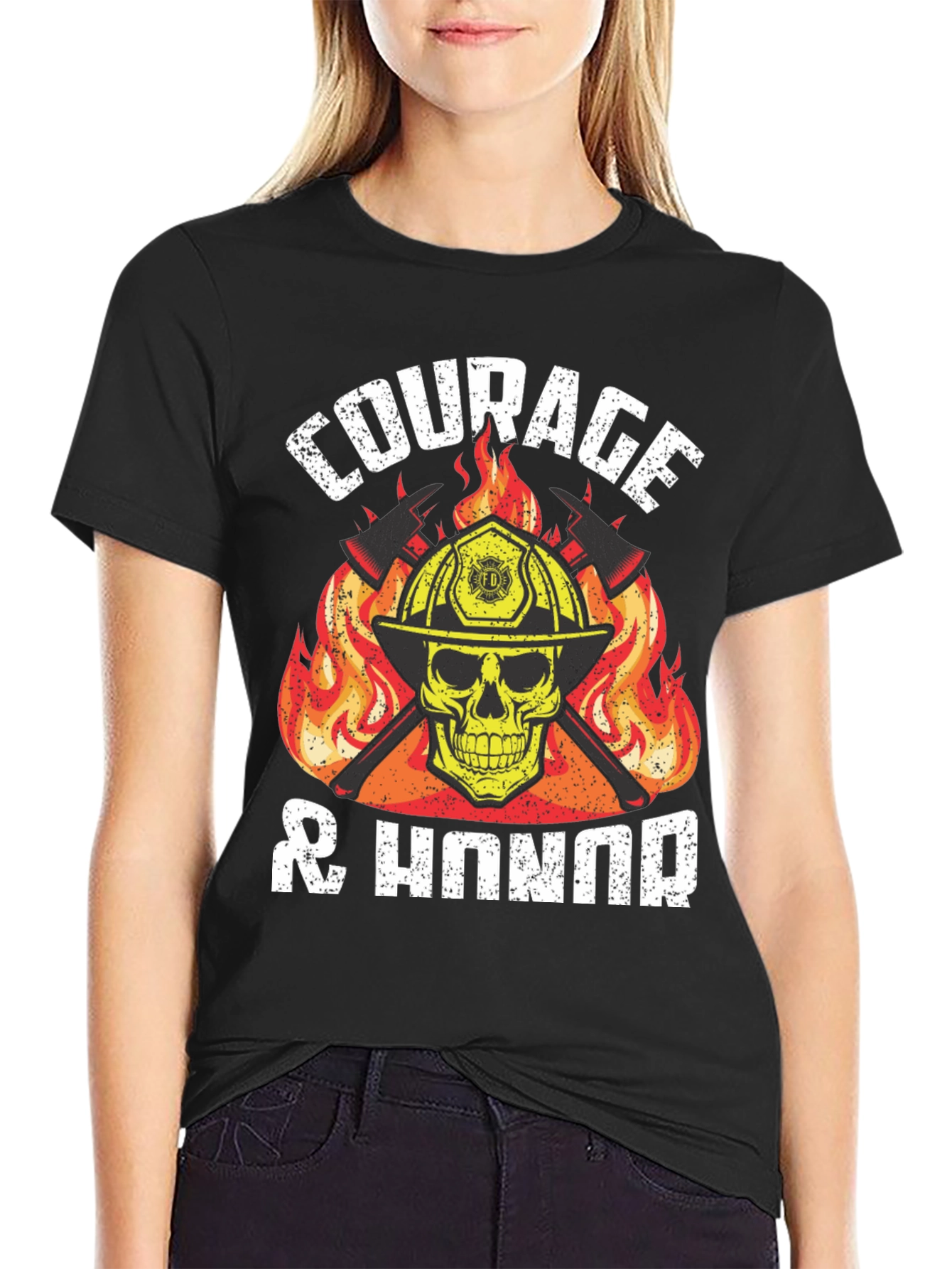 Courage & Honor Firefighter Graphic T-Shirt