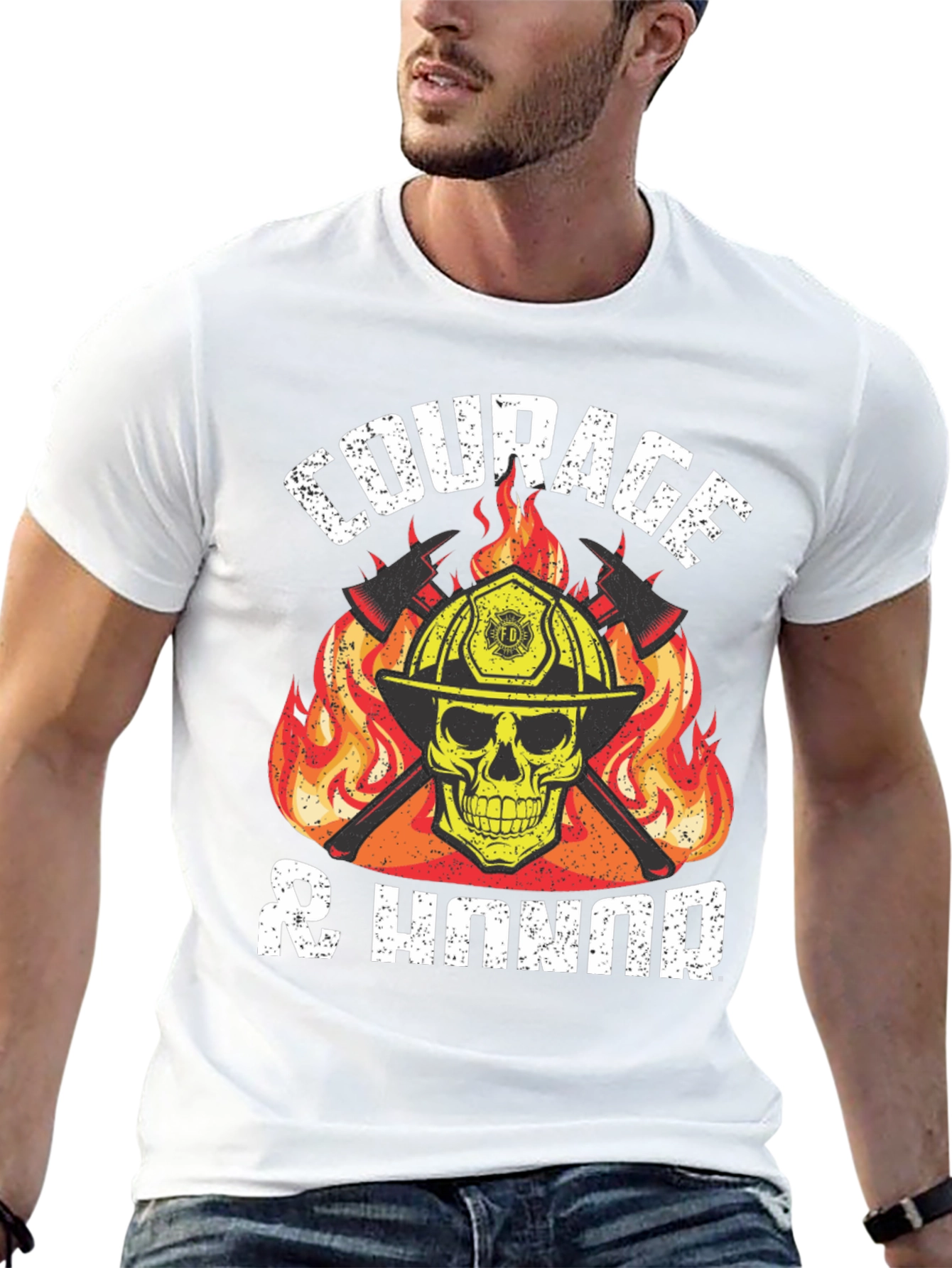 Courage & Honor Firefighter Graphic T-Shirt