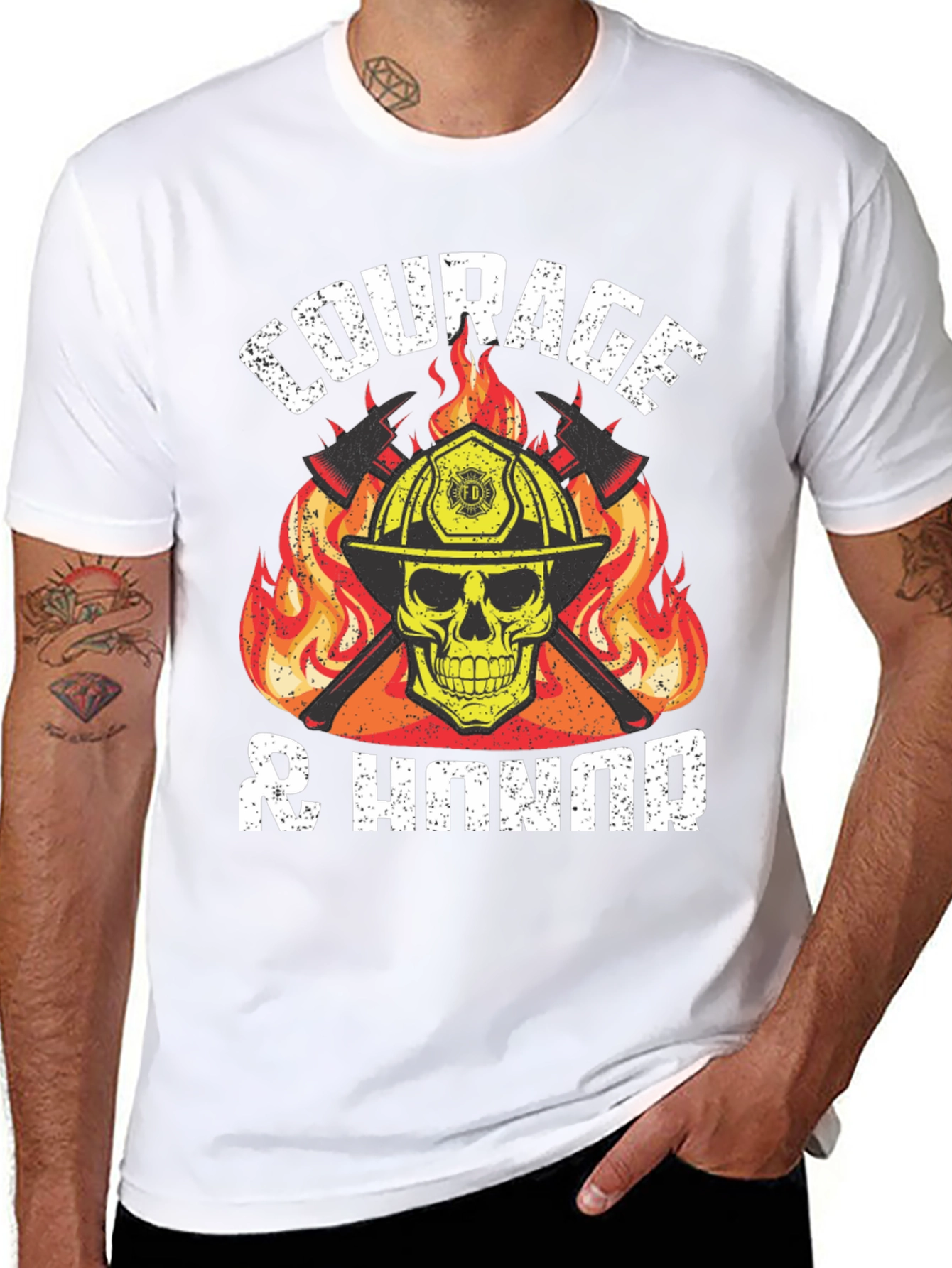 Courage & Honor Firefighter Graphic T-Shirt