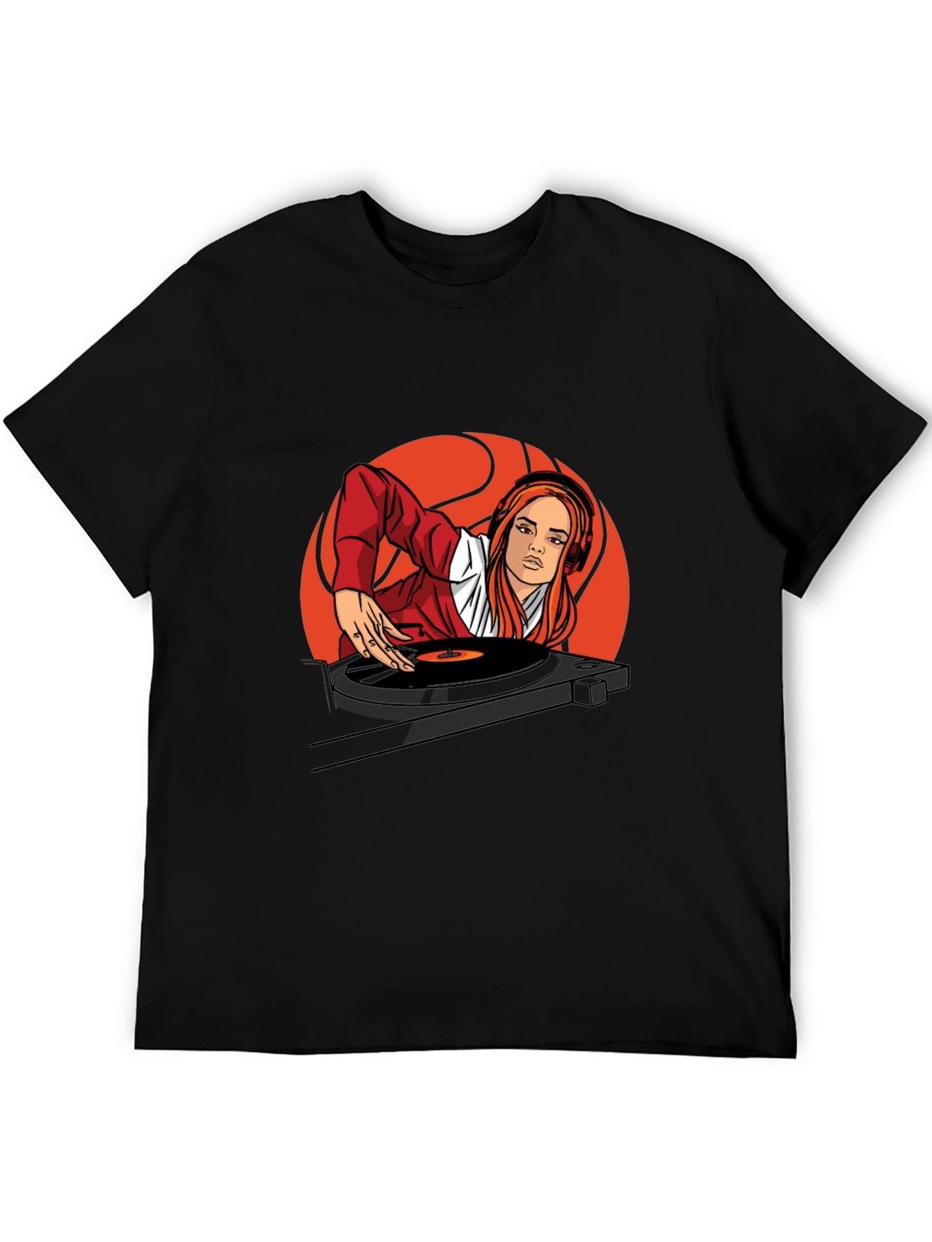 DJ Girl Graphic T-Shirt - Black
