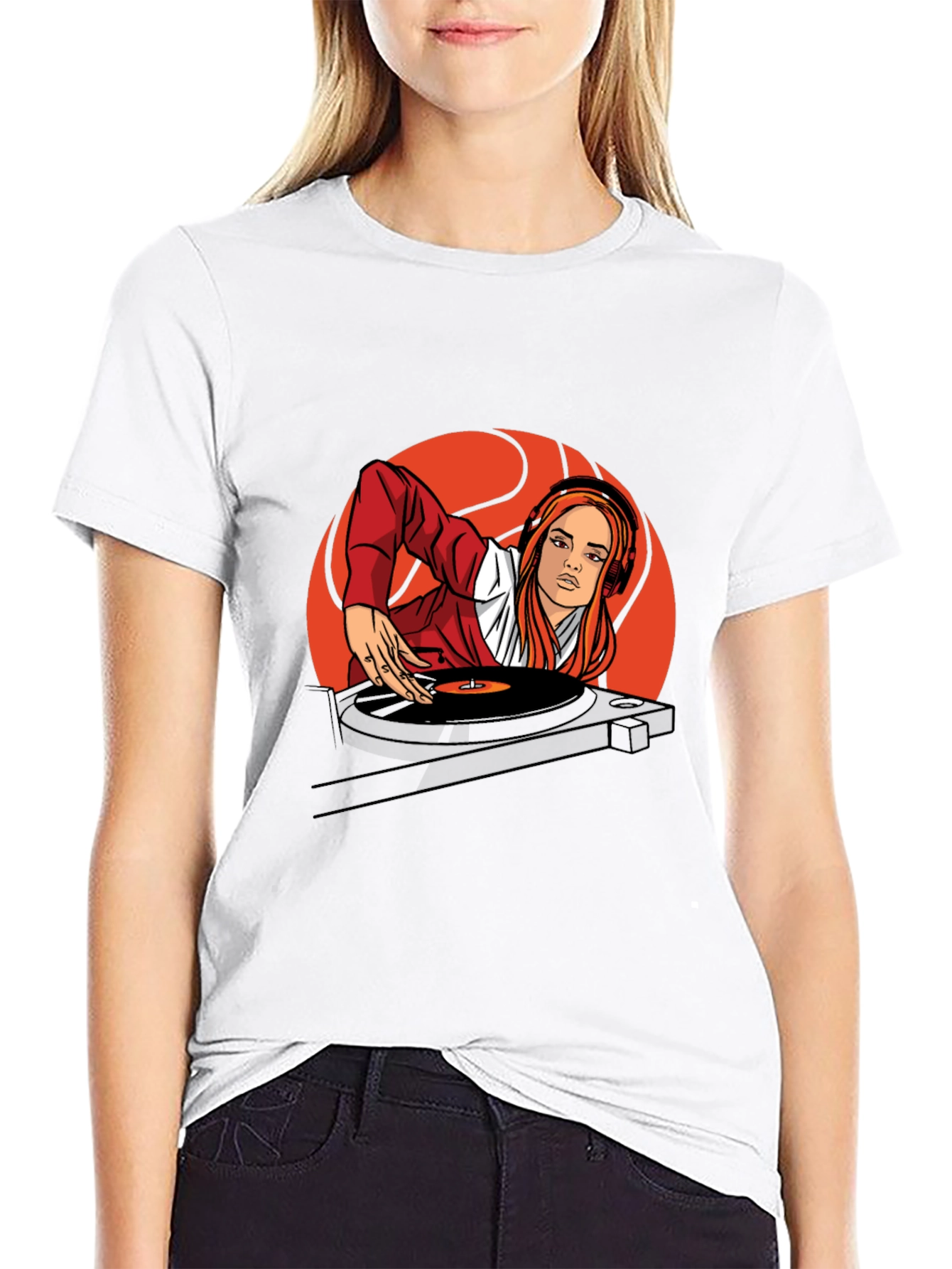 DJ Girl Graphic T-Shirt - Black