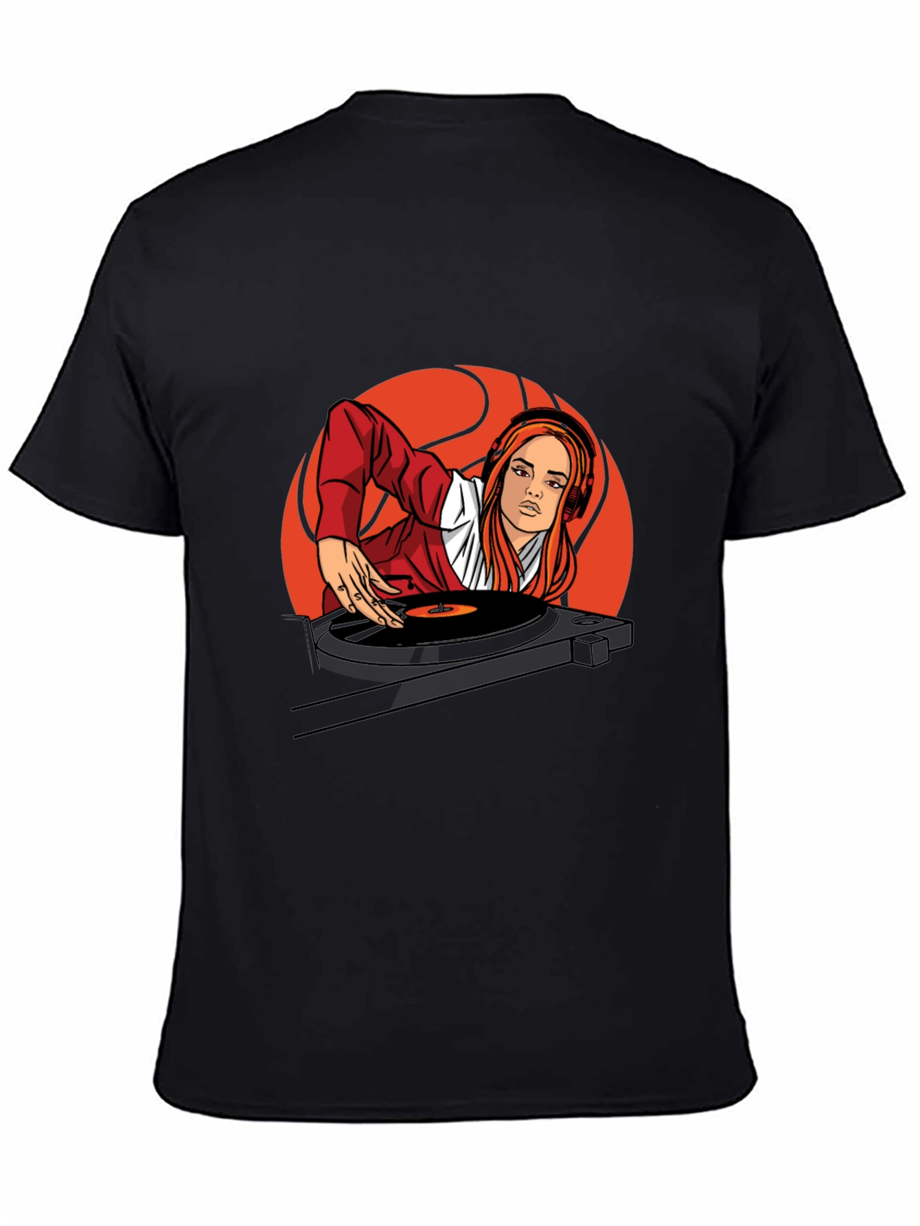DJ Girl Graphic T-Shirt - Black