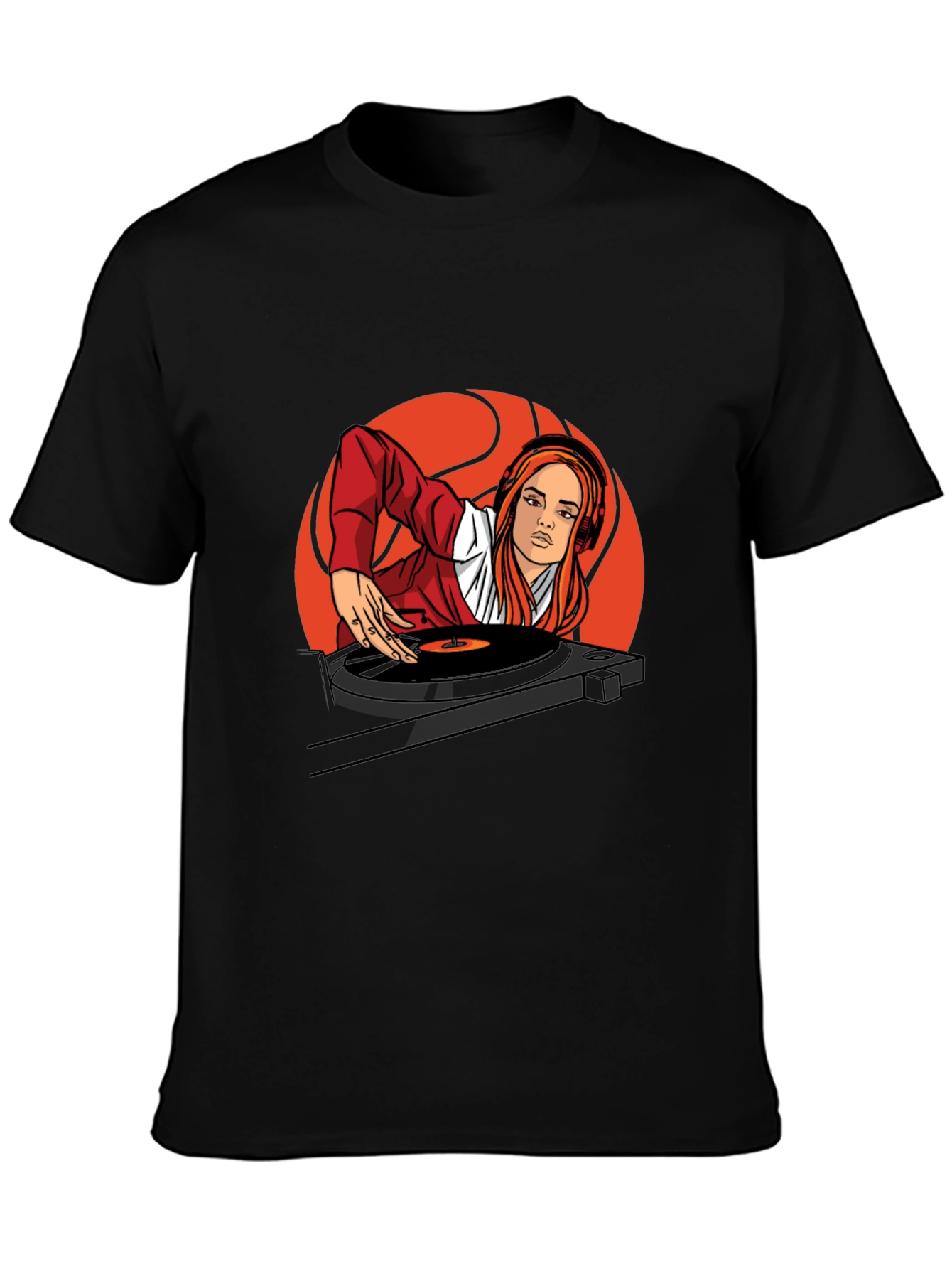 DJ Girl Graphic T-Shirt - Black