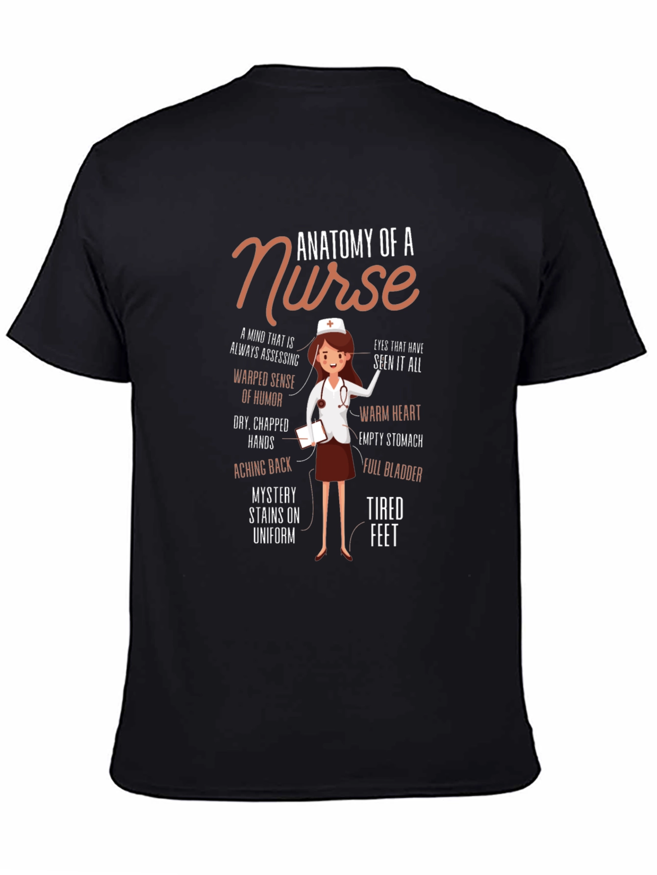Anatomy of a Nurse Graphic T-Shirt