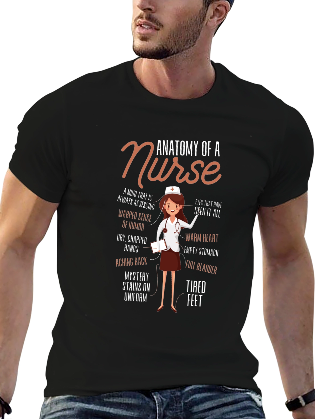 Anatomy of a Nurse Graphic T-Shirt