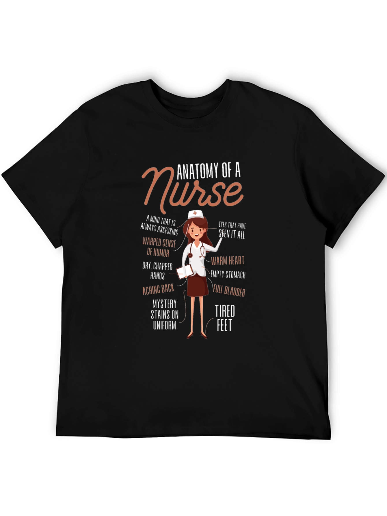 Anatomy of a Nurse Graphic T-Shirt