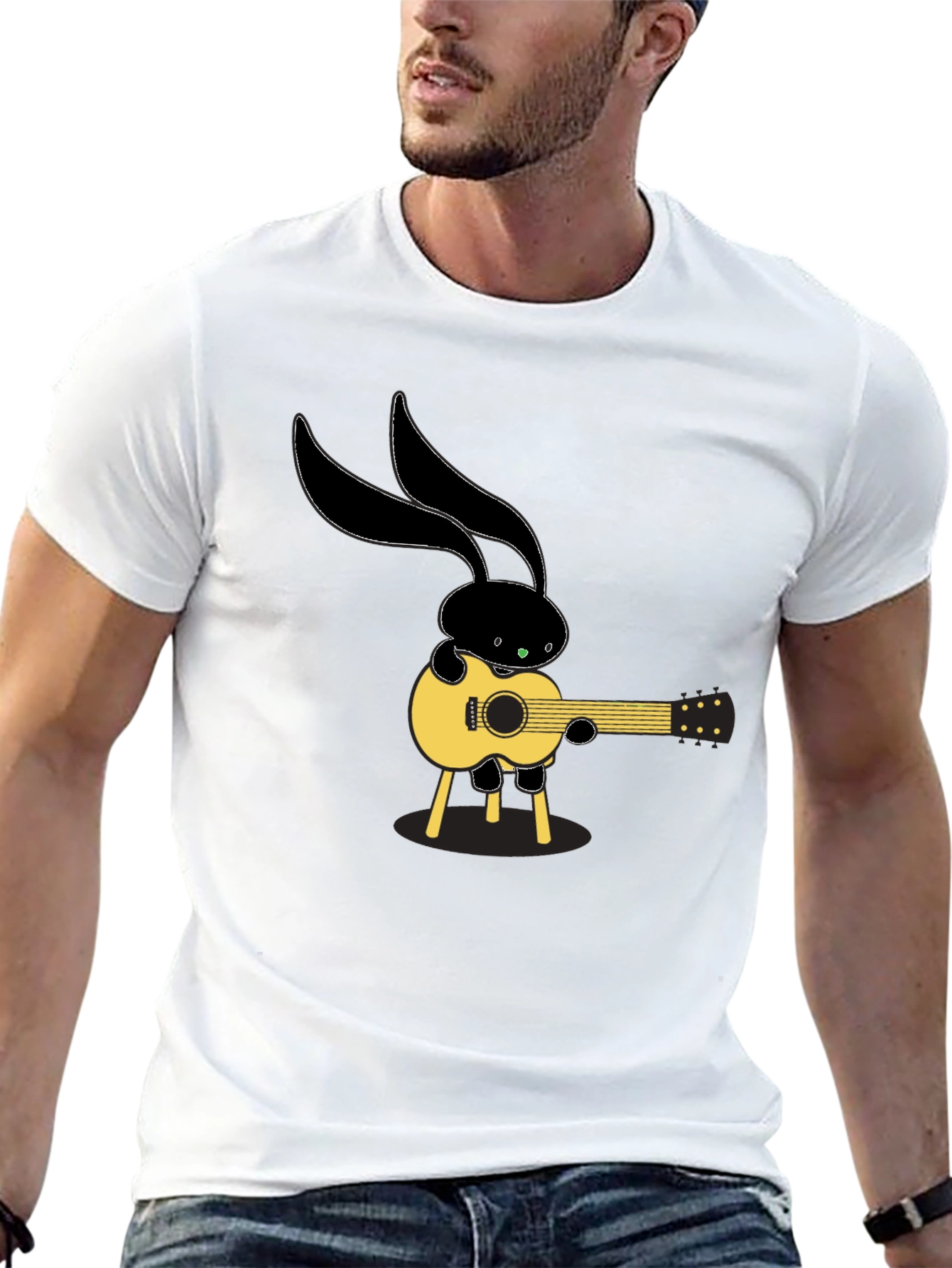 Black Bunny Guitarist T-Shirt