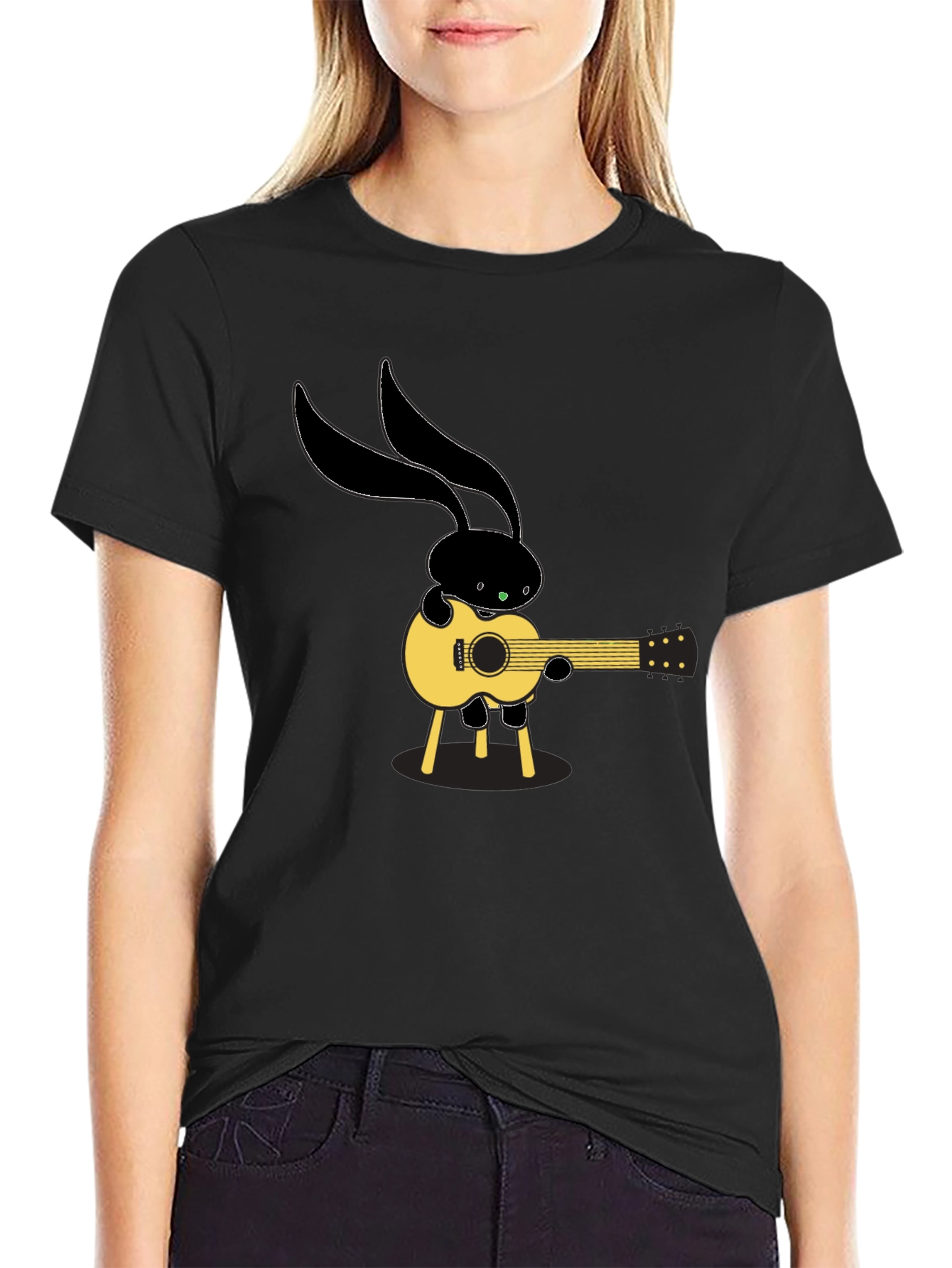 Black Bunny Guitarist T-Shirt