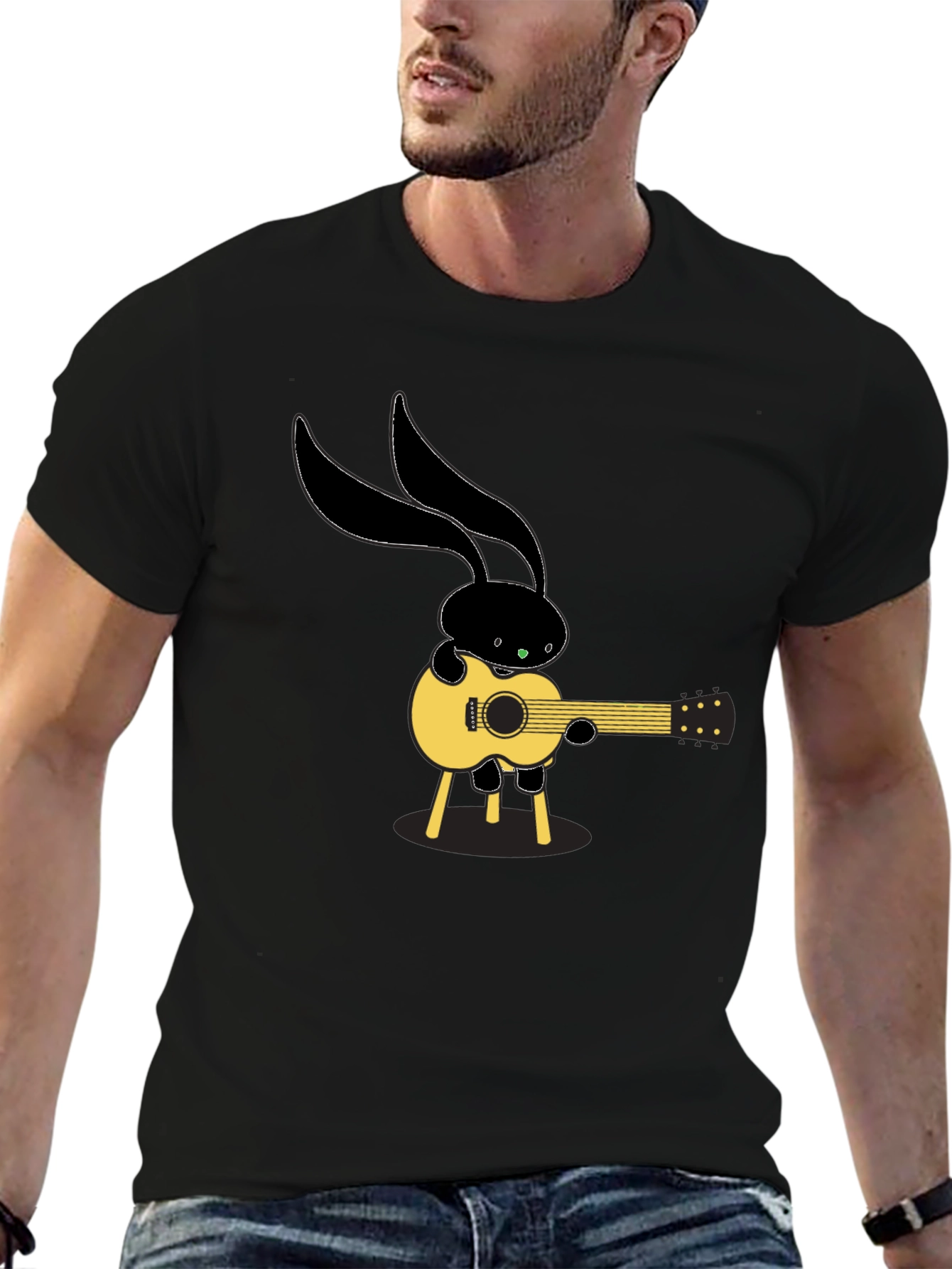 Black Bunny Guitarist T-Shirt