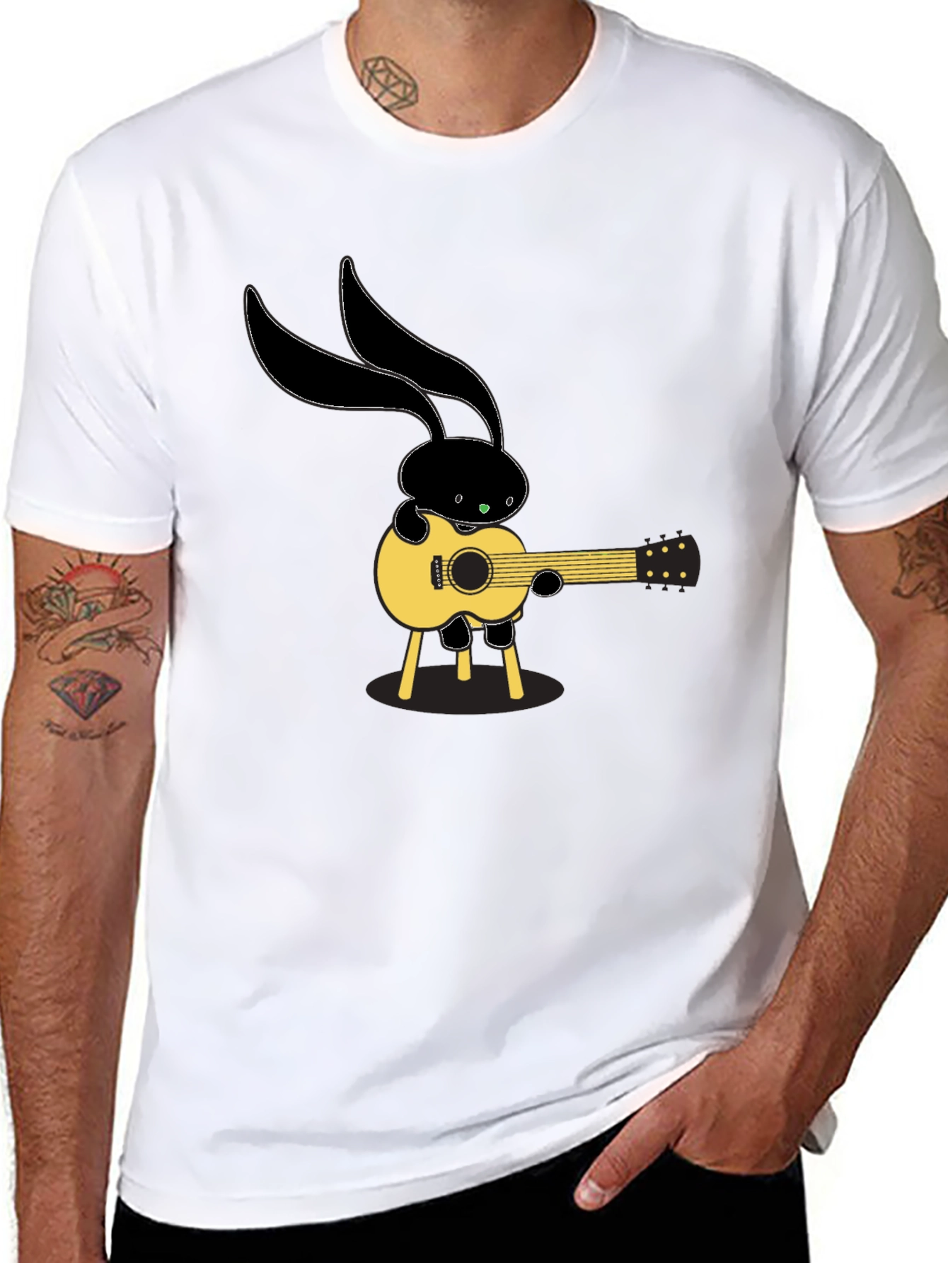 Black Bunny Guitarist T-Shirt