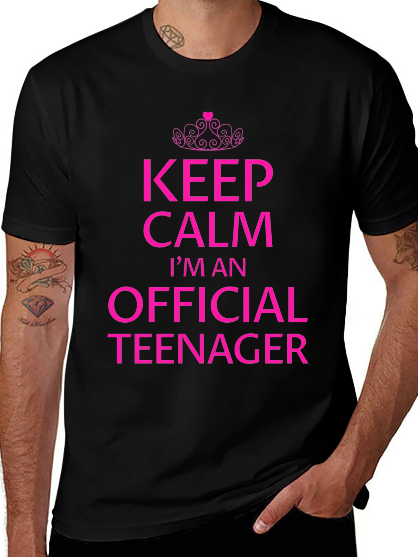 Keep Calm Official Teenager Black T-Shirt