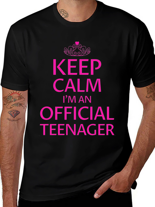Keep Calm Official Teenager Black T-Shirt