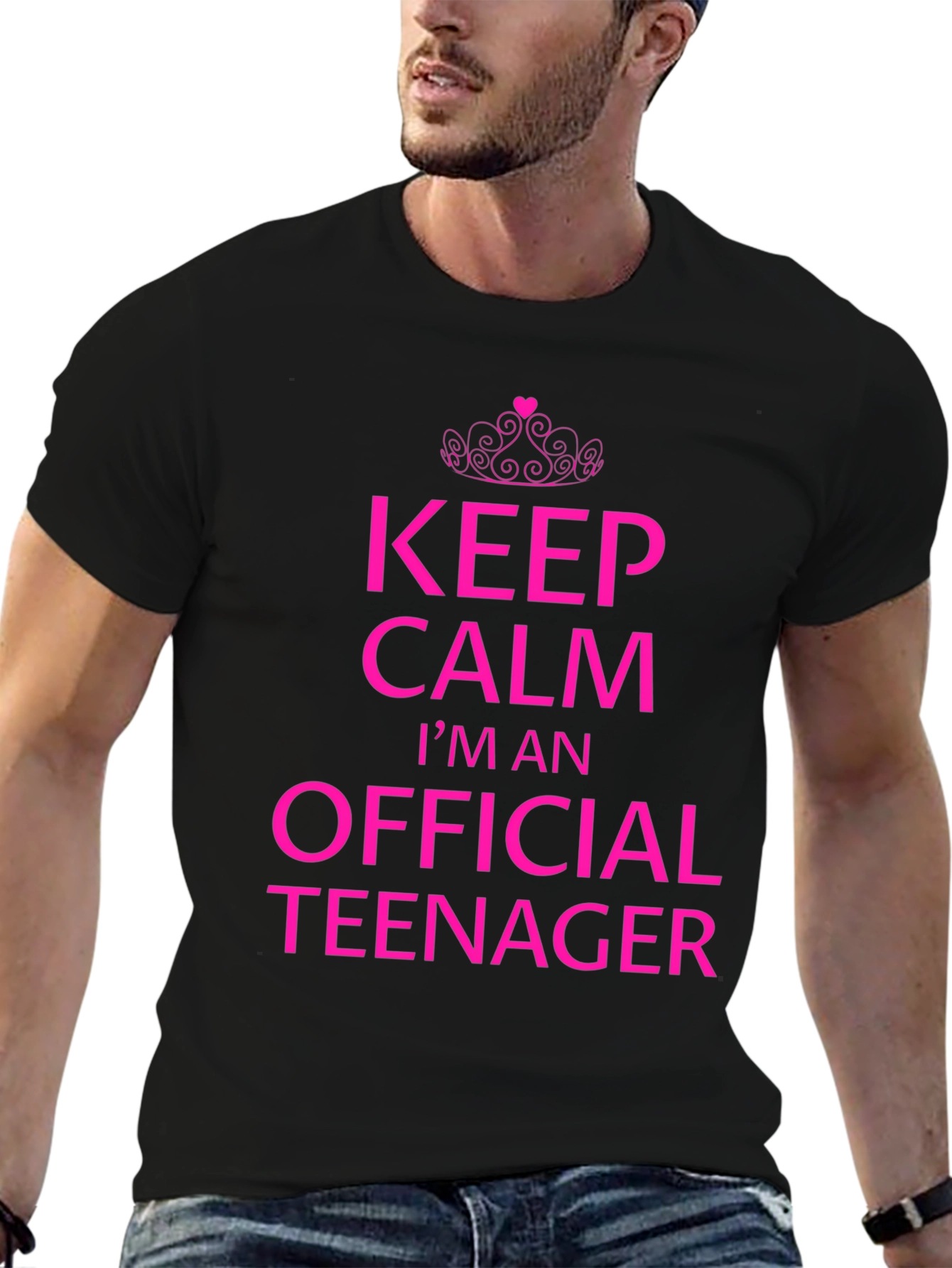 Keep Calm Official Teenager Black T-Shirt