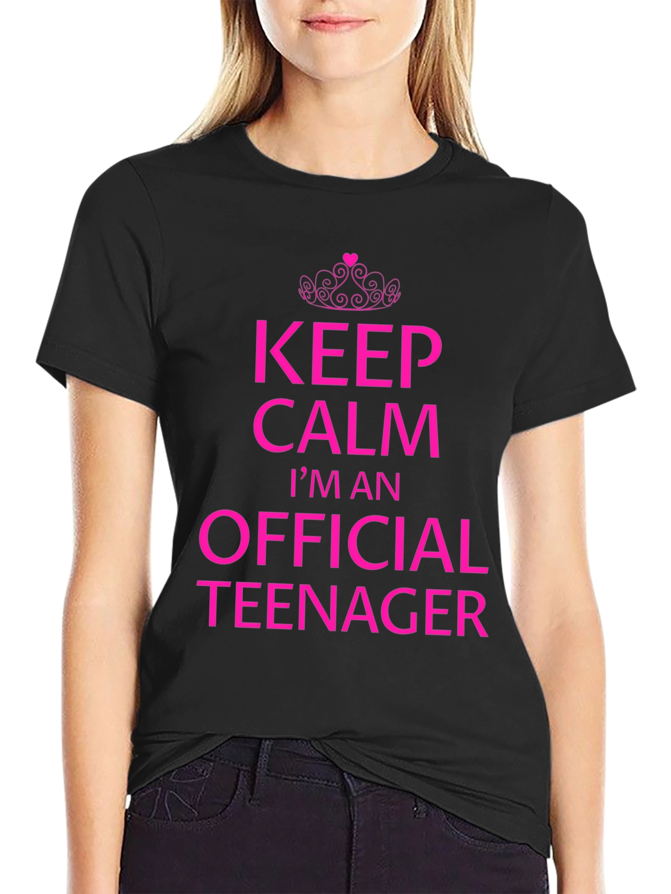 Keep Calm Official Teenager Black T-Shirt