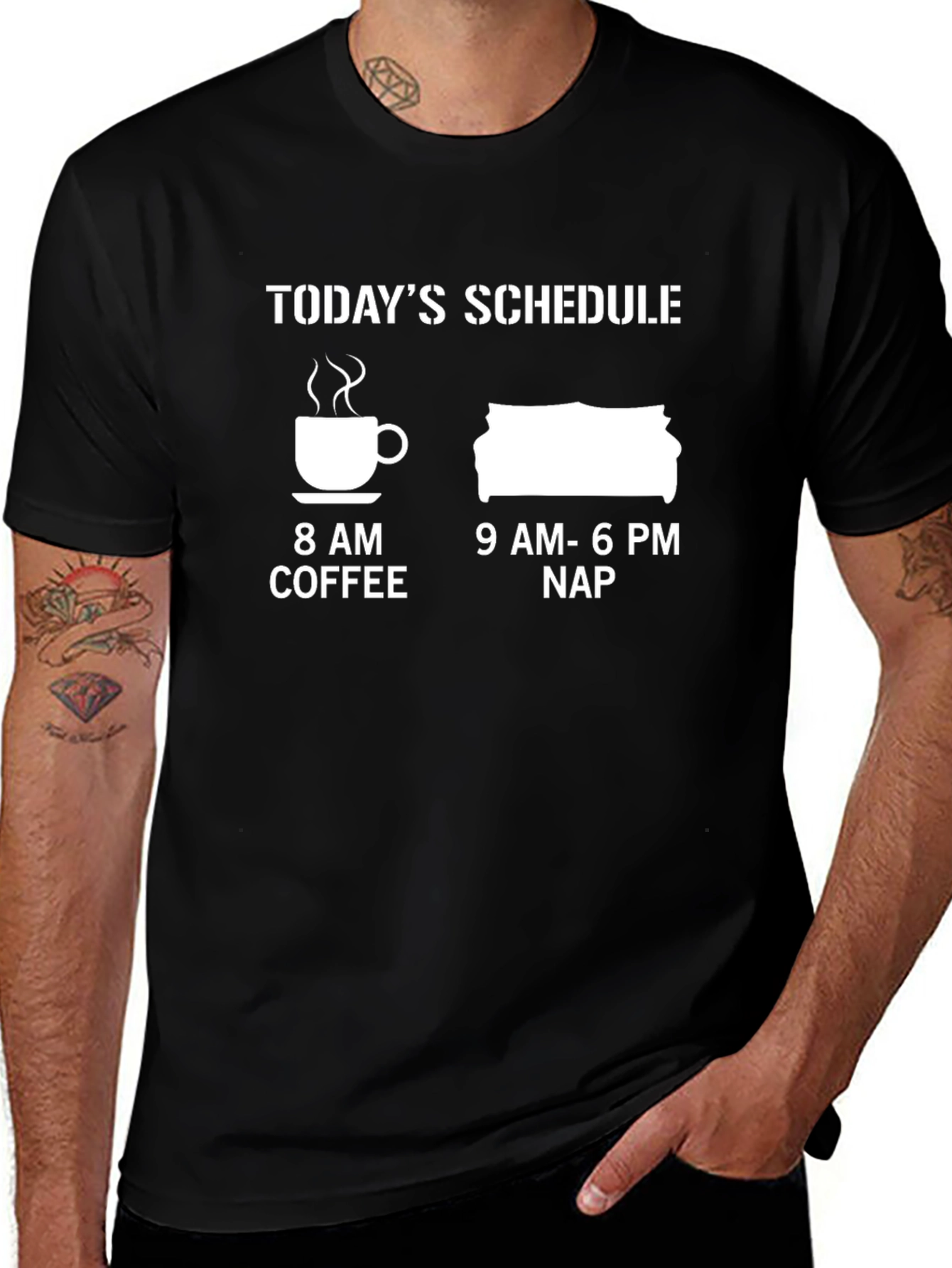Funny Schedule T-Shirt - Coffee and Nap